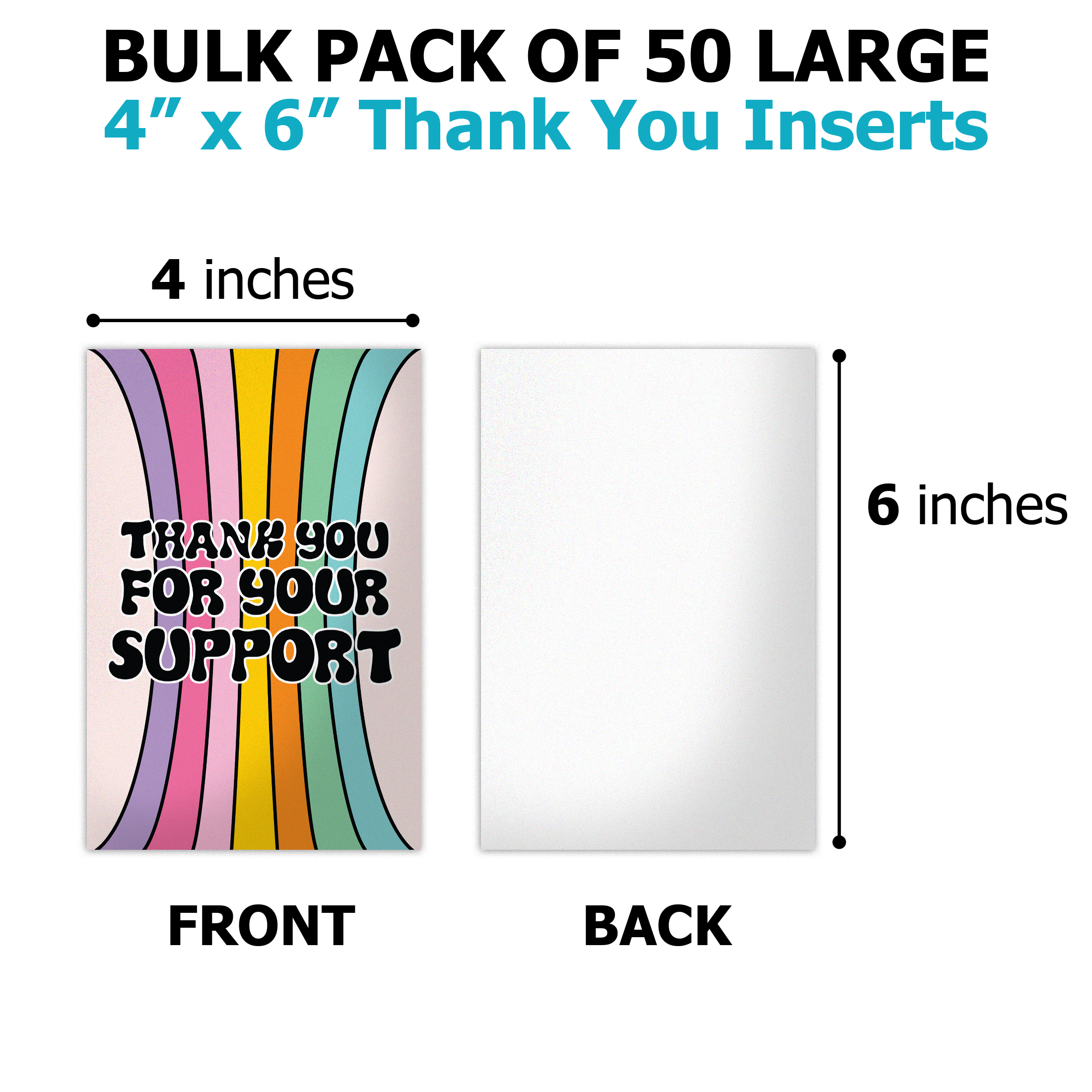 Vibrant Rainbow Insert Cards for Business - Premium Custom Greeting Cards for Clients, Thank You Notes & Marketing Materials - Perfect for Corporate Gifts, Client Appreciation & Brand Promotion