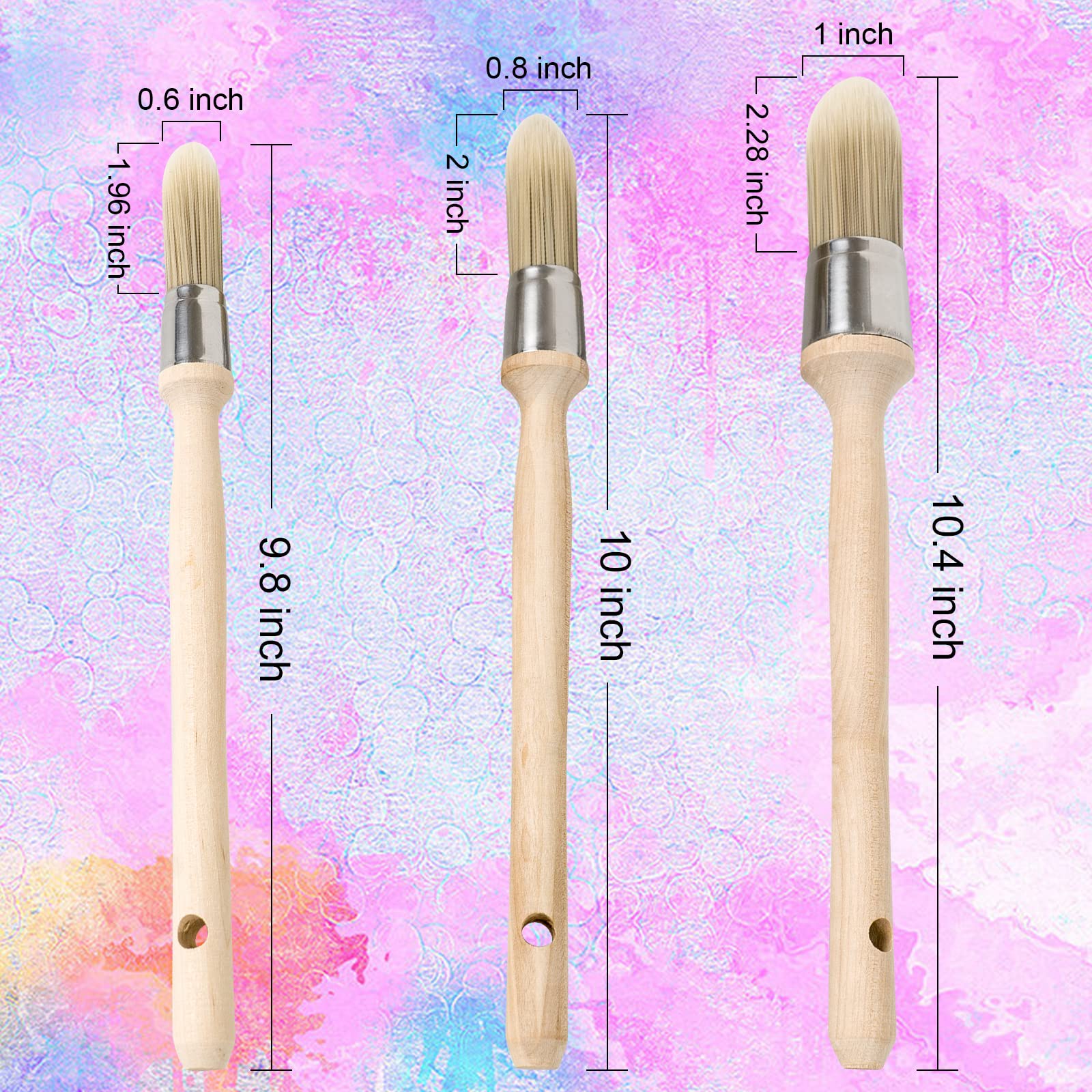 3-Pack Trim Painting Brushes Set - 0.6