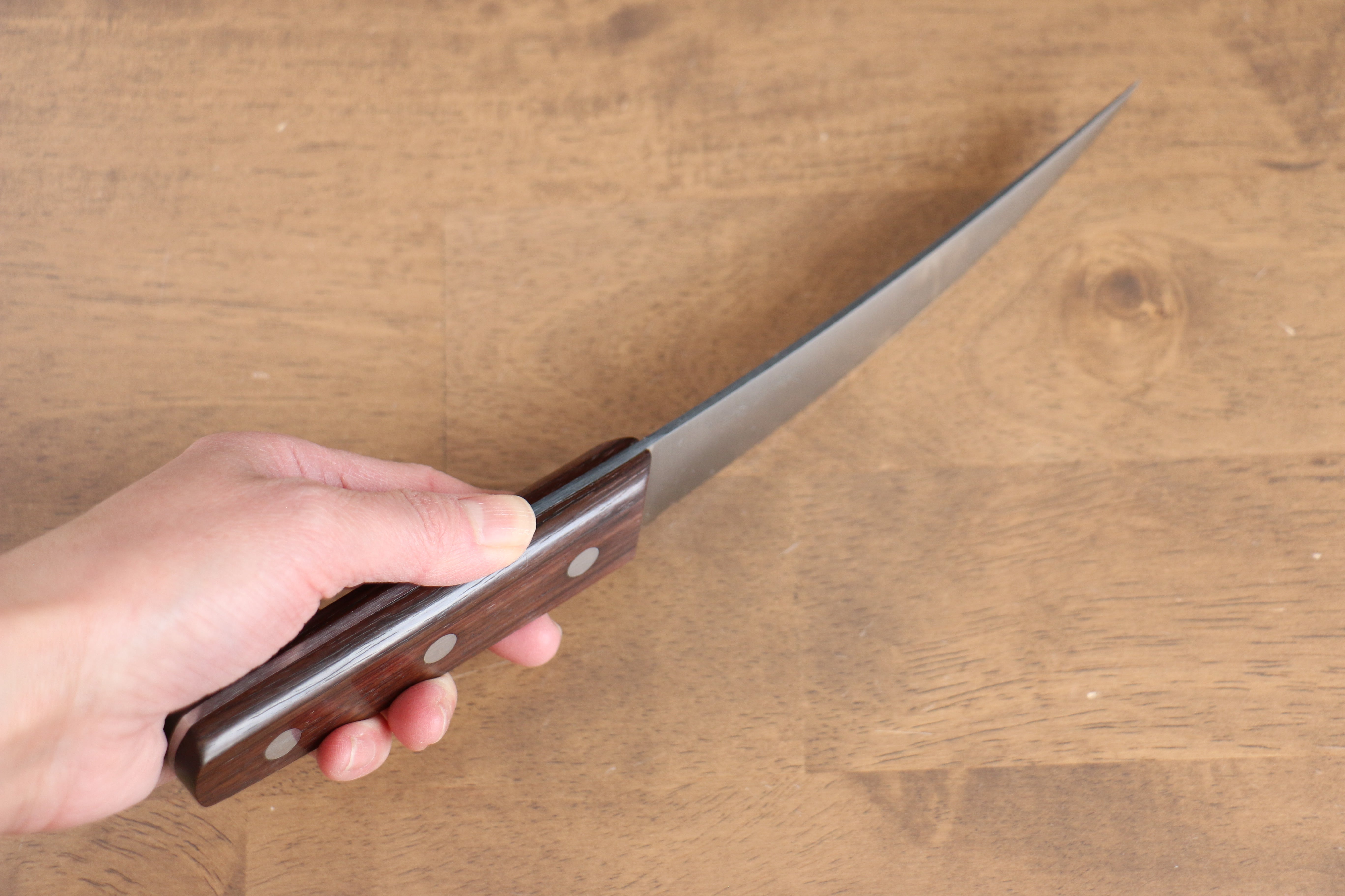 Premium Japanese Steel Butcher Knife 150mm - Handcrafted Shitan Handle - Professional Chef Knife for Meat Cutting, Sushi & Kitchen Use
