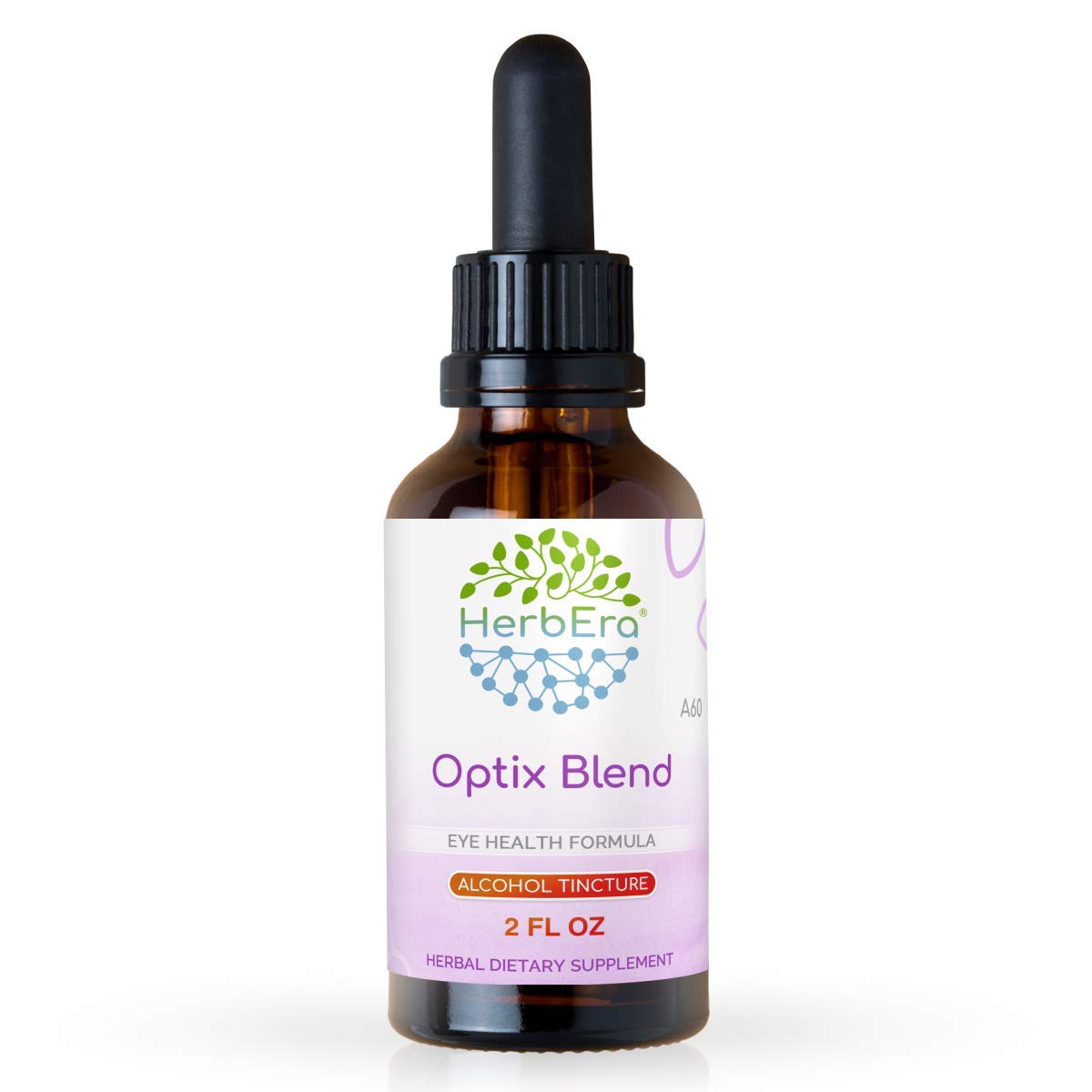 Optix Blend A60 Alcohol Extract Tincture - Premium Eye Health Supplement with Bilberry, Ginkgo Biloba, Goji Berry & Turmeric Root | Natural Vision Support Formula | 2 Fl Oz Bottle | Perfect for Computer Users, Gamers & Night Drivers