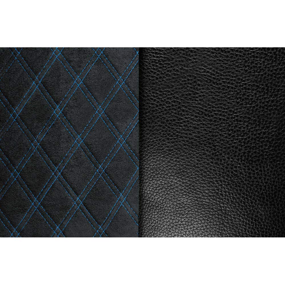 Mirian Skeentex & Suede Quilted Car Seat Cover - Black/Blue - Universal Fit for Cars, Trucks & SUVs - Comfortable & Durable Protection for Drivers & Passengers