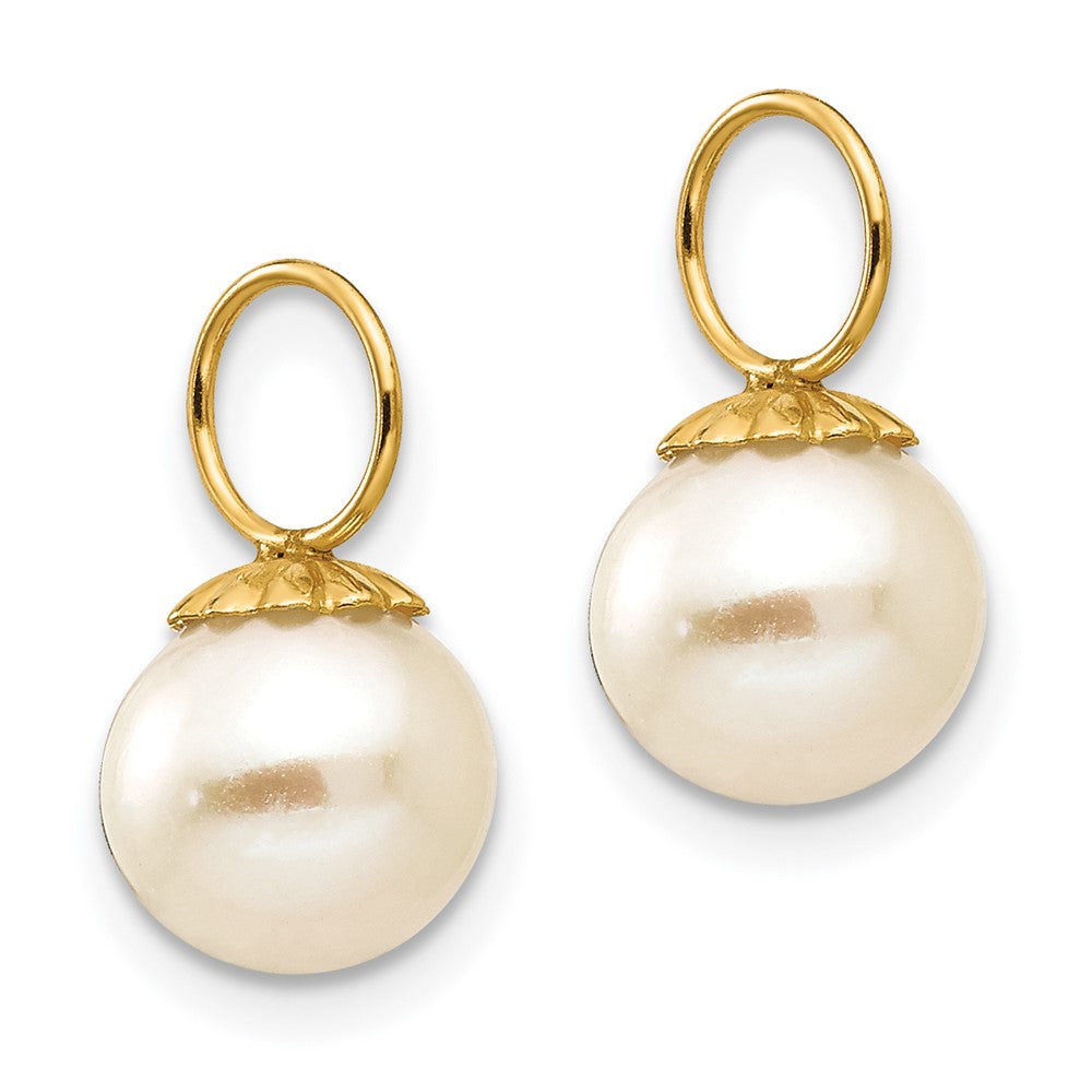 SE2218 Gold Madi K FW Cultured Pearl Hoop Earrings - Elegant Jewelry for Weddings, Parties & Special Occasions