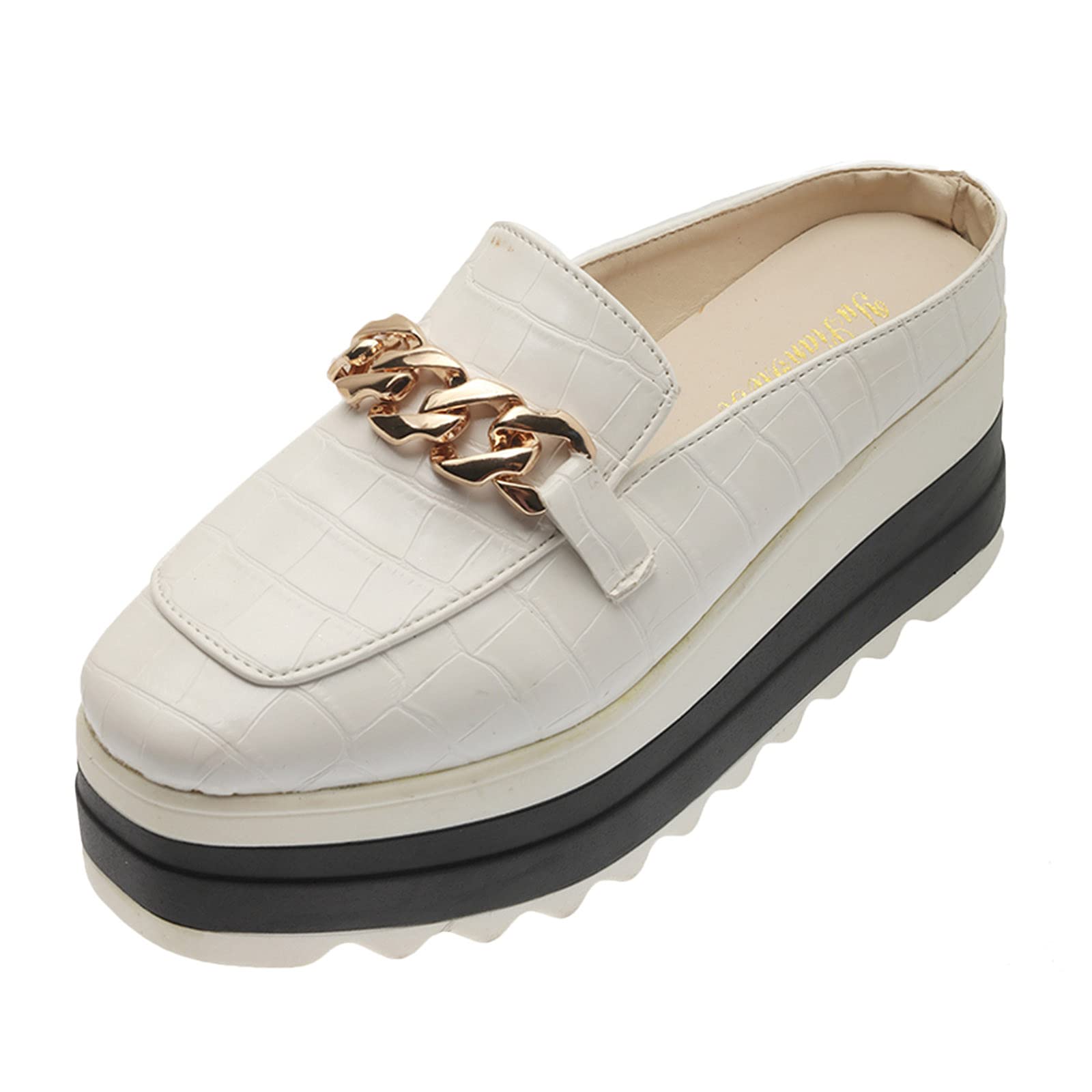 Women's Fashion Wedge Slippers with Platform Chain Design - Comfortable Casual Sneakers for Women (Purple) | Perfect for Home, Office, and Everyday Wear