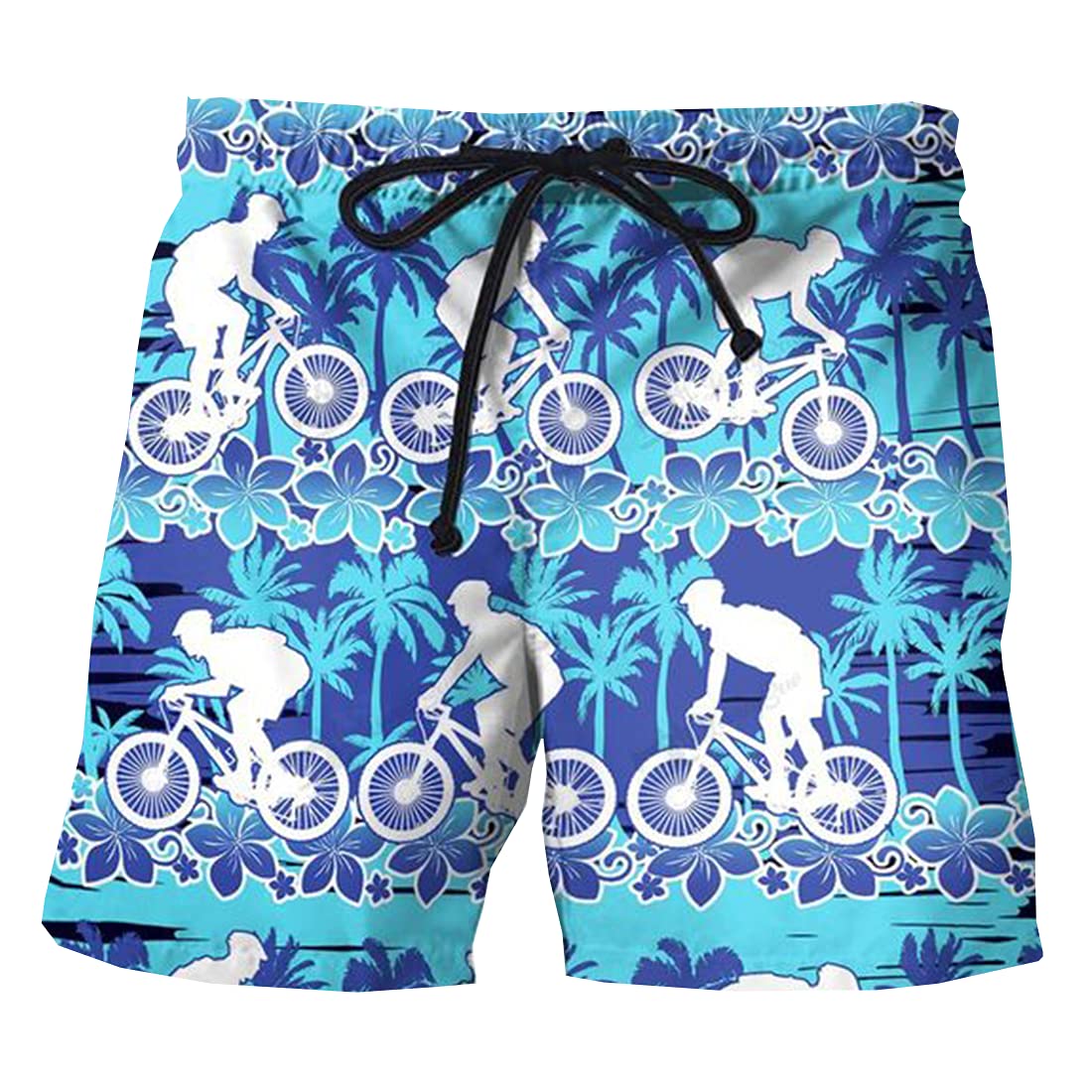 **Men's Tropical Sunset Swim Trunks - Quick Dry Beach Shorts with Drawstring Waist - Perfect for Swimming, Surfing & Summer Vacations**