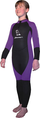 Beaver Large Maui Junior 5mm One Piece Wetsuit for Kids - Black/Royal Blue - Perfect for Surfing, Swimming & Water Sports