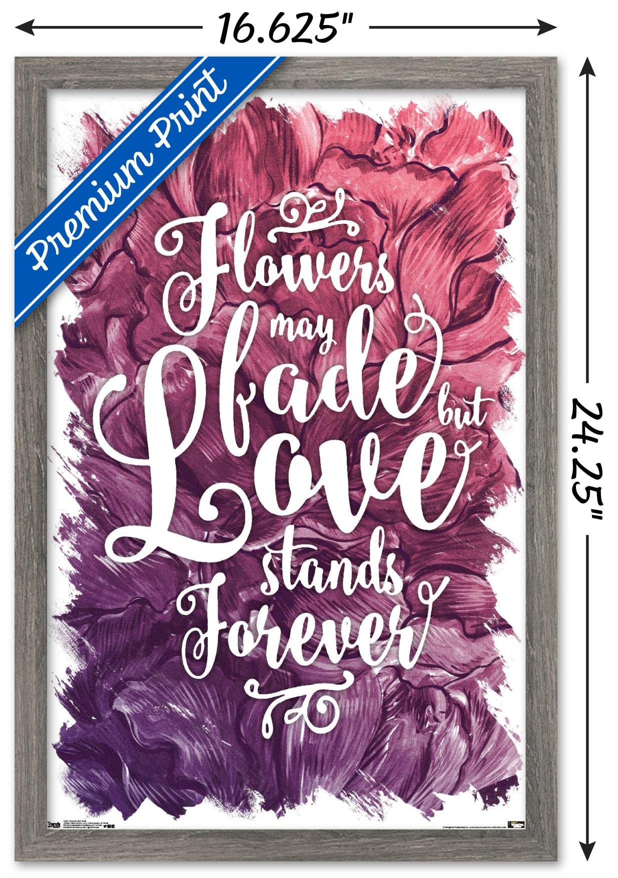 Eternal Love Wall Art - 22.4x14.7 Inch Rustic Barnwood Framed Poster - Perfect for Bedroom, Living Room & Wedding Decor
