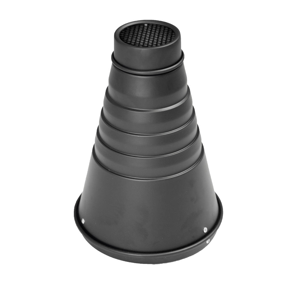 Interchangeable Conical Snoot with Honeycomb Grid & Color Gels - Perfect for Studio Photography, Portrait Lighting, and Creative Light Control