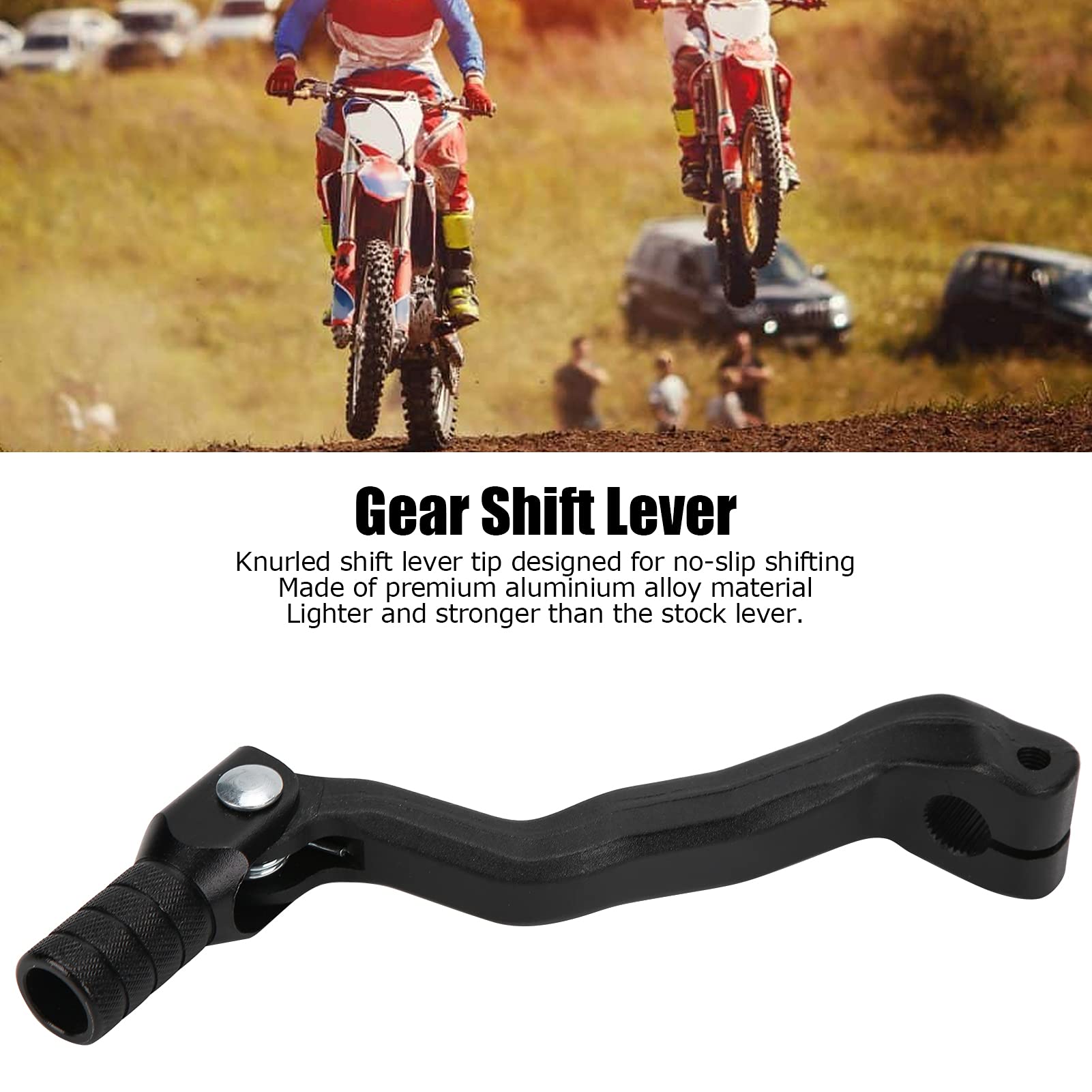 Keenso Aluminum Alloy Motorcycle Folding Gear Shift Lever - Universal Fit for CB NC 125 150 200 250 450 Dirt Pit Bikes - Durable Foot Shifter Replacement Part for Off-Road & Street Riding