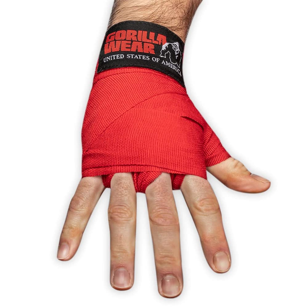 GORILLA WEAR Boxing Hand Wraps - Premium Red Hand Wraps for Boxing, MMA & Training | Hand Protection for Fighters & Athletes