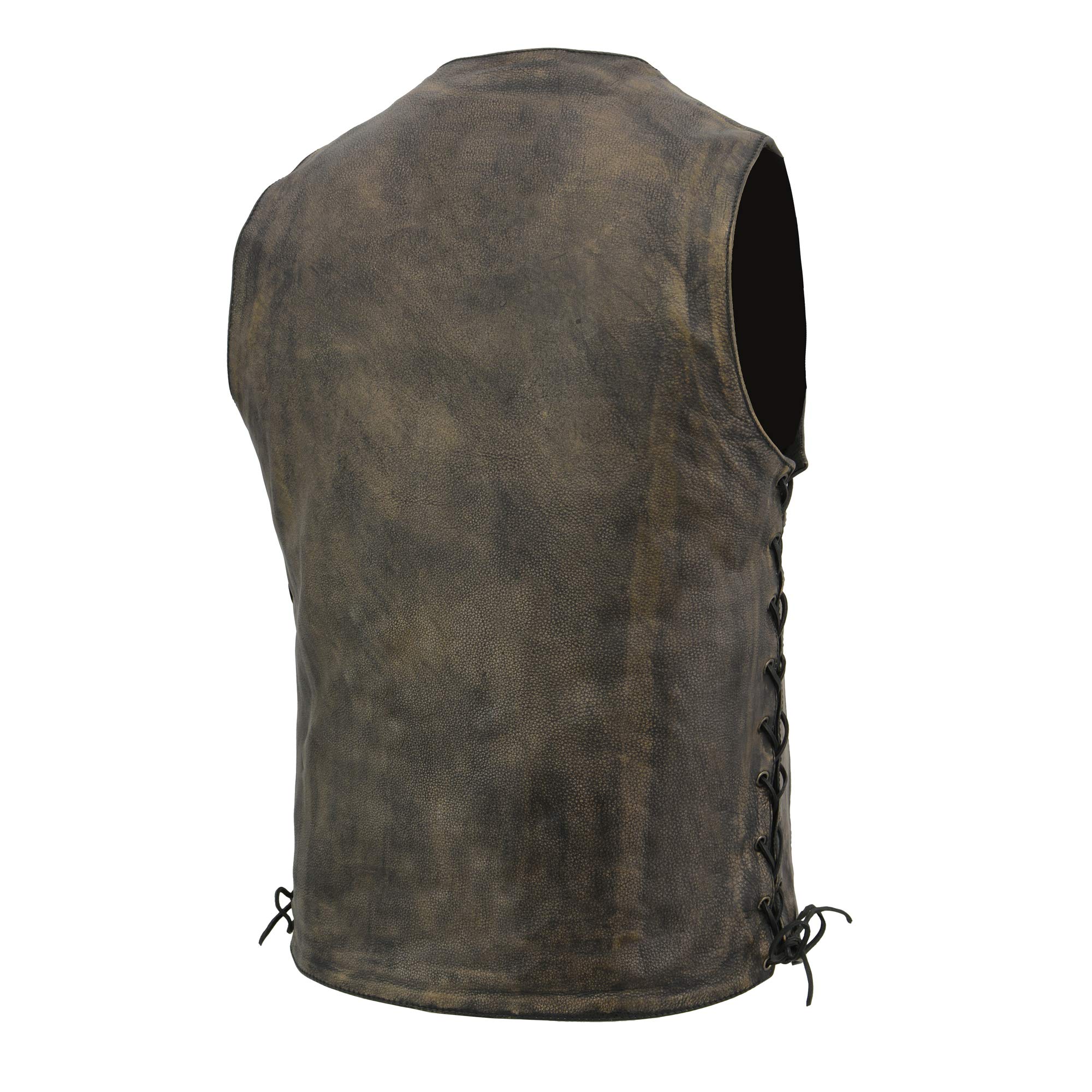 Milwaukee Men's 10-Pocket Distressed Work Vest with 2 Gun Pockets - Durable Hunting & Outdoor Utility Vest for Tactical Gear & Tools Storage