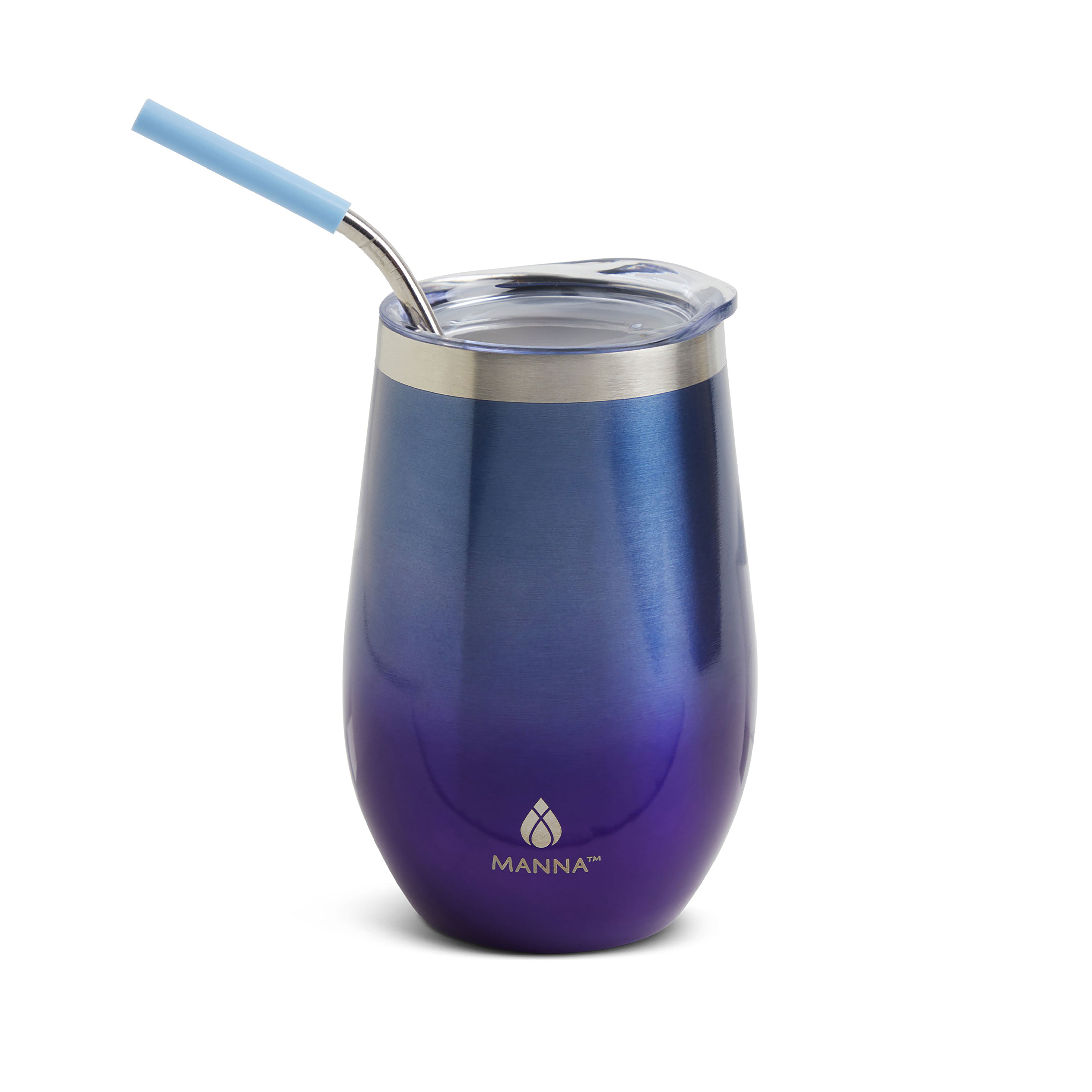 17 oz Stainless Steel Straw Wine Tumbler with Lid - Insulated Double Wall Vacuum Cup for Chilled Cocktails, Iced Coffee & Outdoor Parties - BPA Free Leakproof Travel Mug