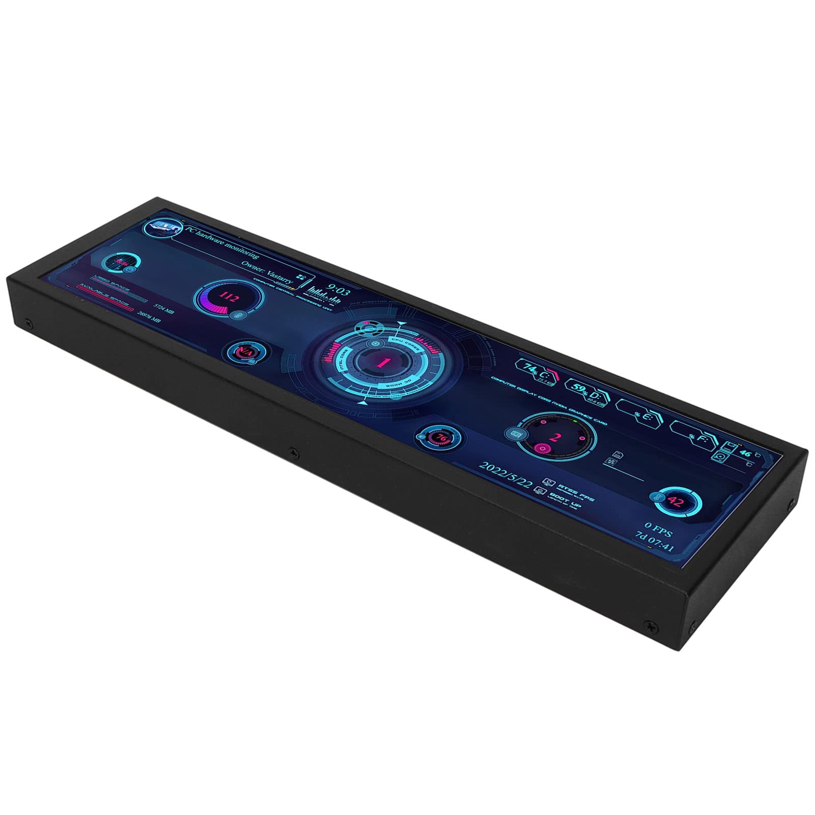 AIDA64 USB Mini Screen 8.8 Inch LCD Display - PC Temperature Monitor for Windows & Linux - ARGB Computer Case - Real-Time Hardware Monitoring for Gaming PC & Workstation Setup