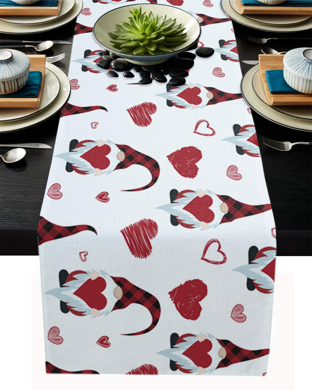 108-Inch Cotton Linen Table Runner - Elegant Decorative Tablecloth for Dining Room, Kitchen & Bedroom | Perfect for Valentine's Day Decor, Dinner Parties & Home Styling