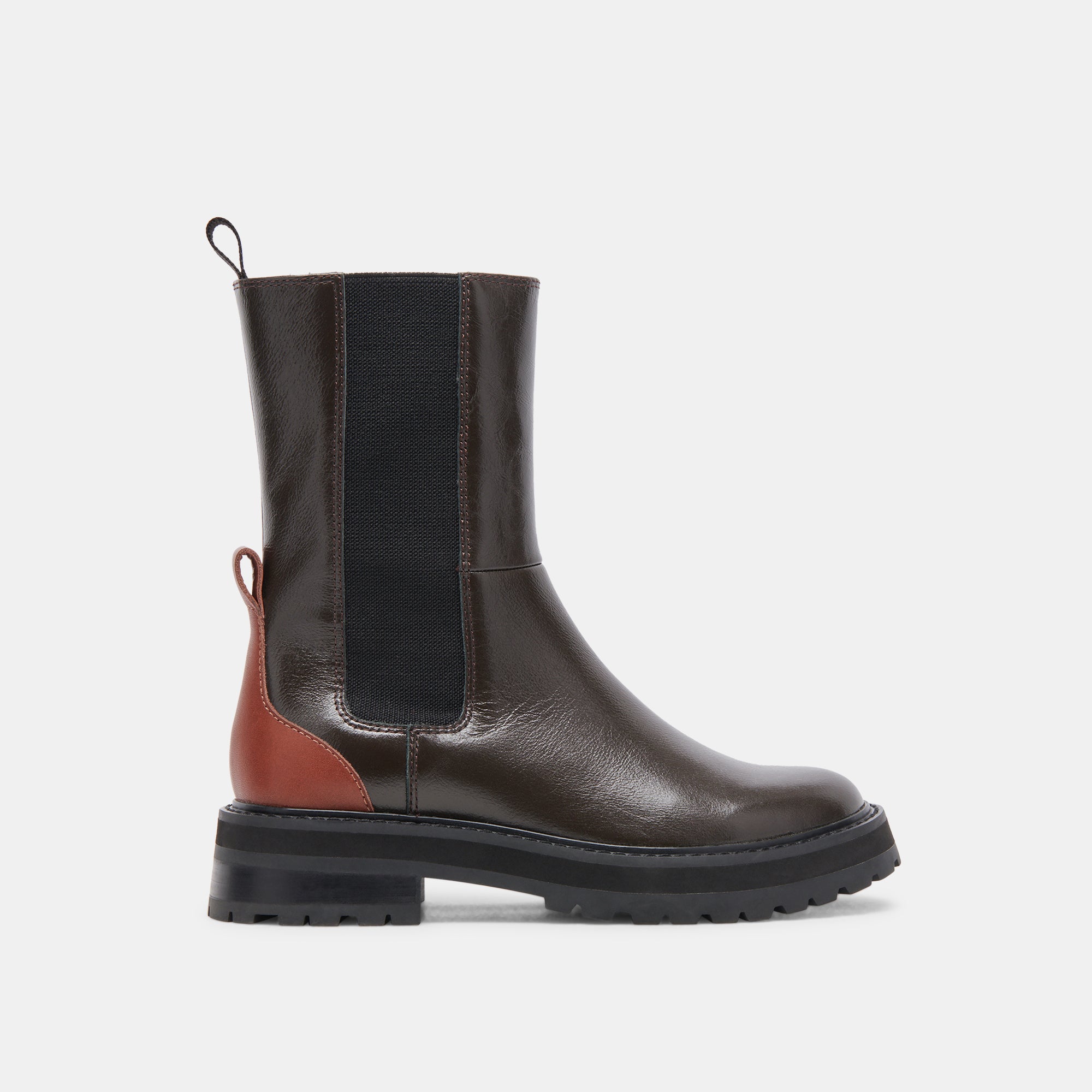 BROWN MULTI CRINKLE PATENT