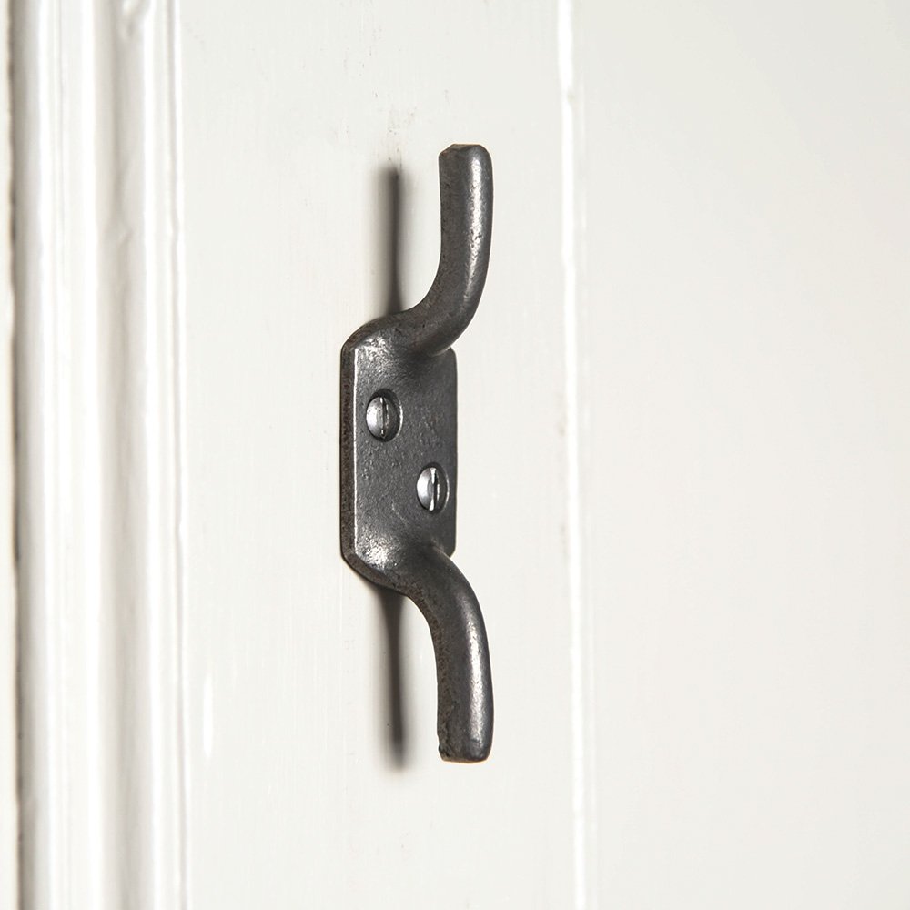 Antique Iron Plain Cleat Hook - Heavy Duty Wall Hooks for Hanging Coats, Hats & Towels - Perfect for Entryway, Bathroom & Garage Organization