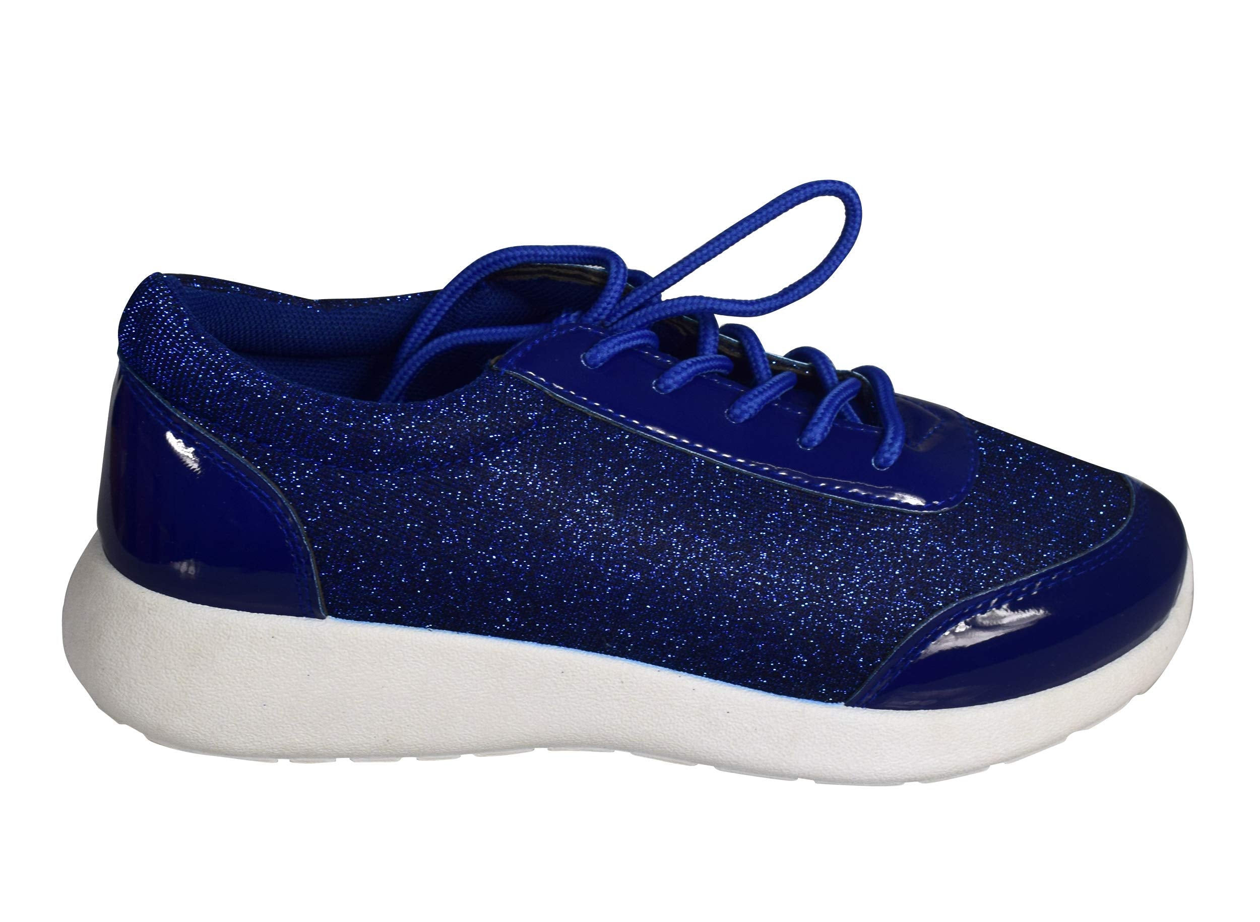 Sparkling Glitter Lace-Up Platform Sneakers for Women - Comfortable Elastic Casual Shoes for Party, Dance & Everyday Wear