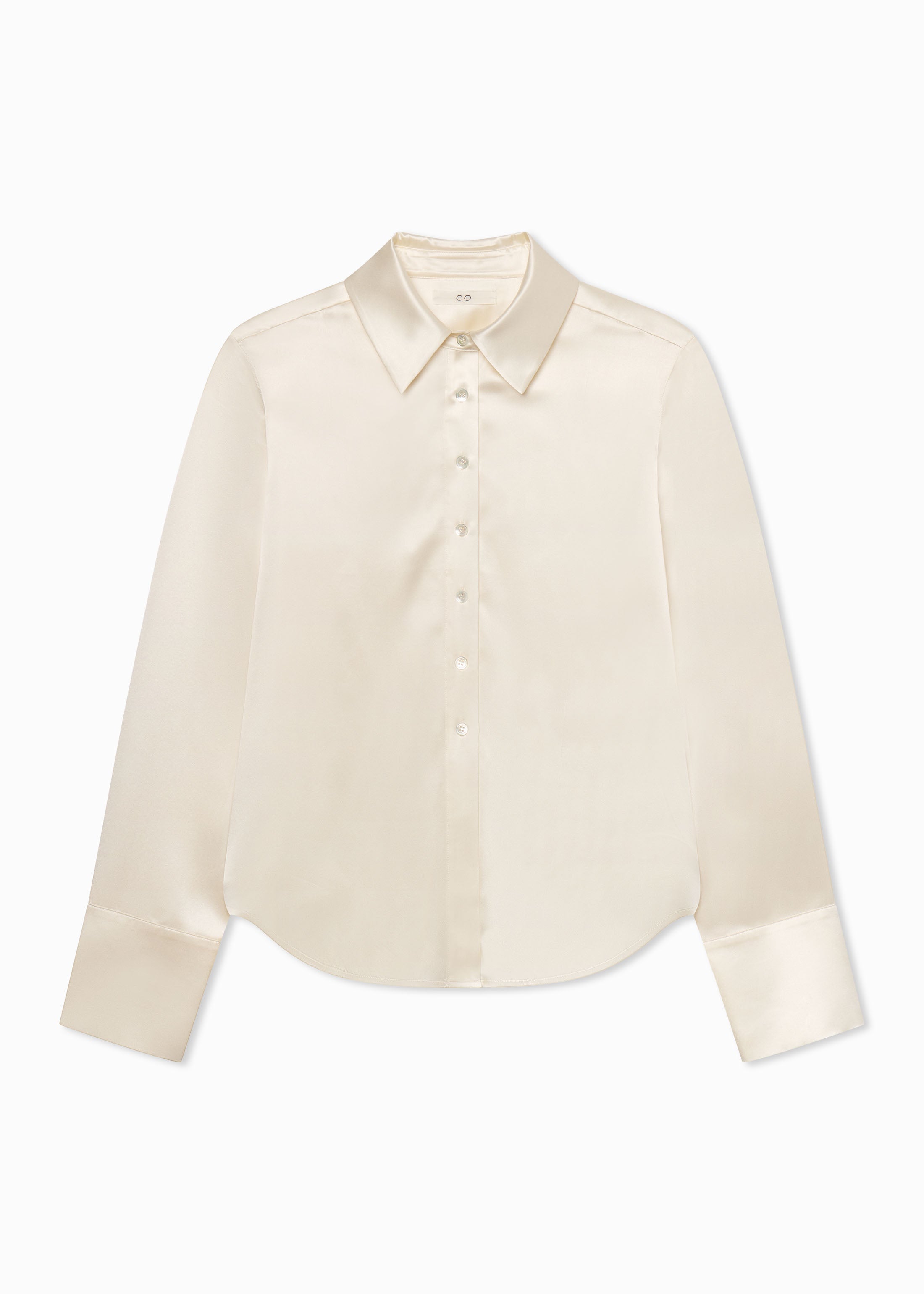 Luxury Silk Button Down Shirt for Women - Ivory Elegant Blouse for Office, Date Night & Special Occasions