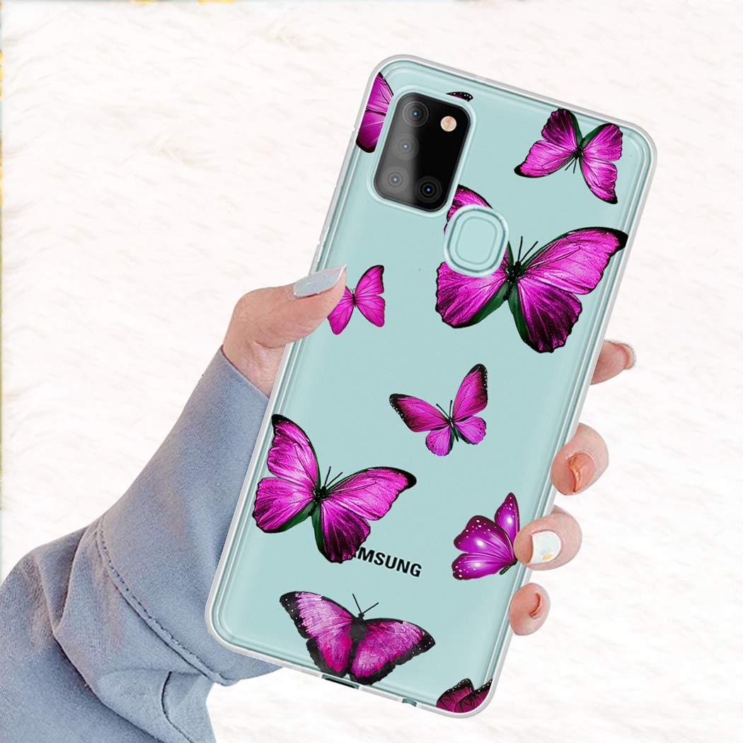 Samsung Galaxy A21S Phone Case - Cute Clear Slim Shockproof TPU Protective Cover with Butterfly Pattern for Women & Girls | Perfect for Everyday Use, Work, and Travel