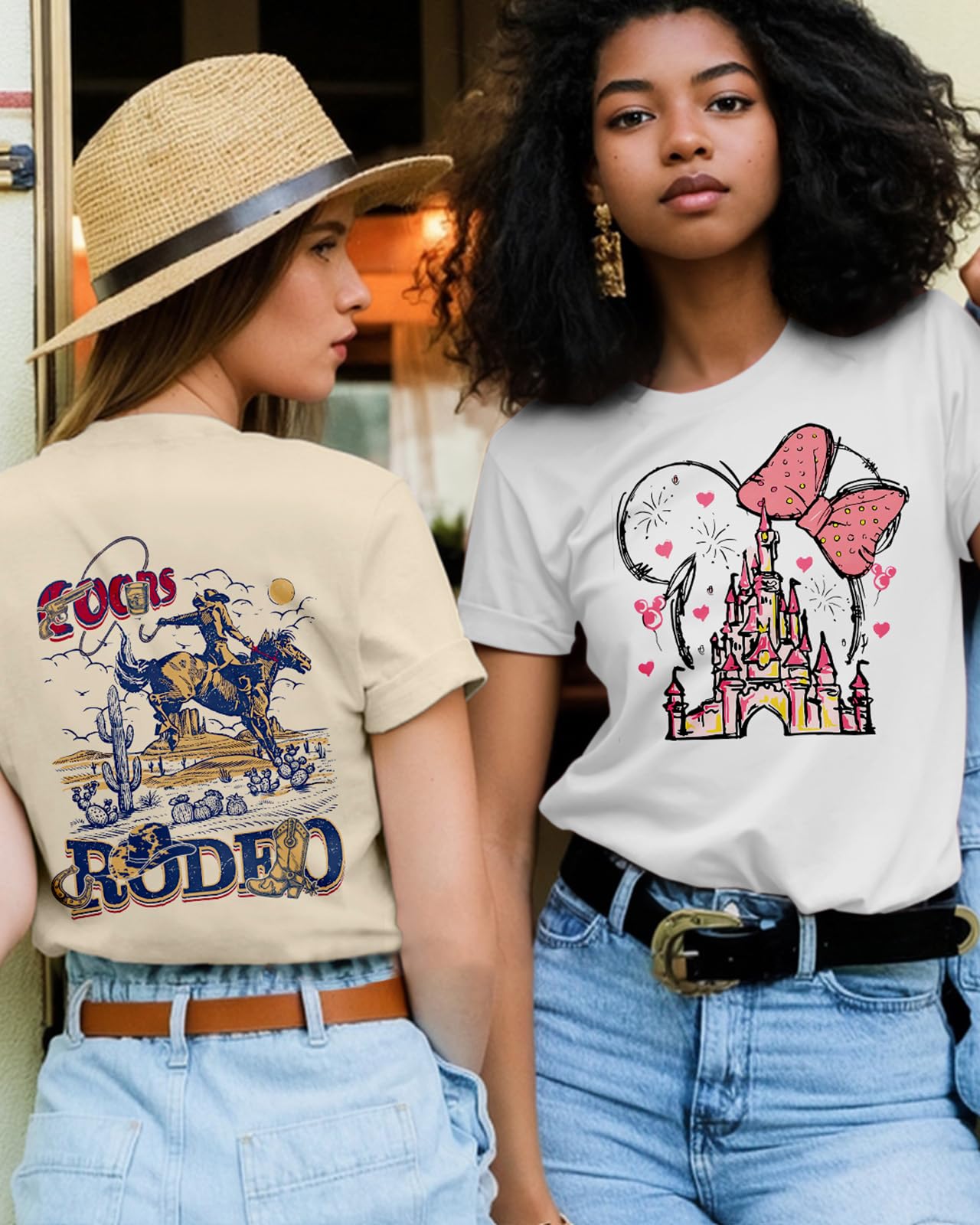 Flafens Women's Graphic Tees - 100% Cotton Cute Fit T-Shirts for Women & Teen Girls | Casual Wear, Street Style, Everyday Outfits