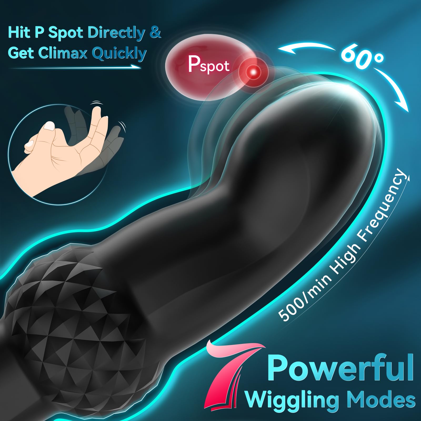 BEISAR Prostate Massager for Men - Remote Control Anal Vibrator with 7 Vibration Modes & Cock Ring - Adult Sex Toy for Couples & Solo Play - Perfect for Prostate Stimulation, Pleasure & Relaxation at Home