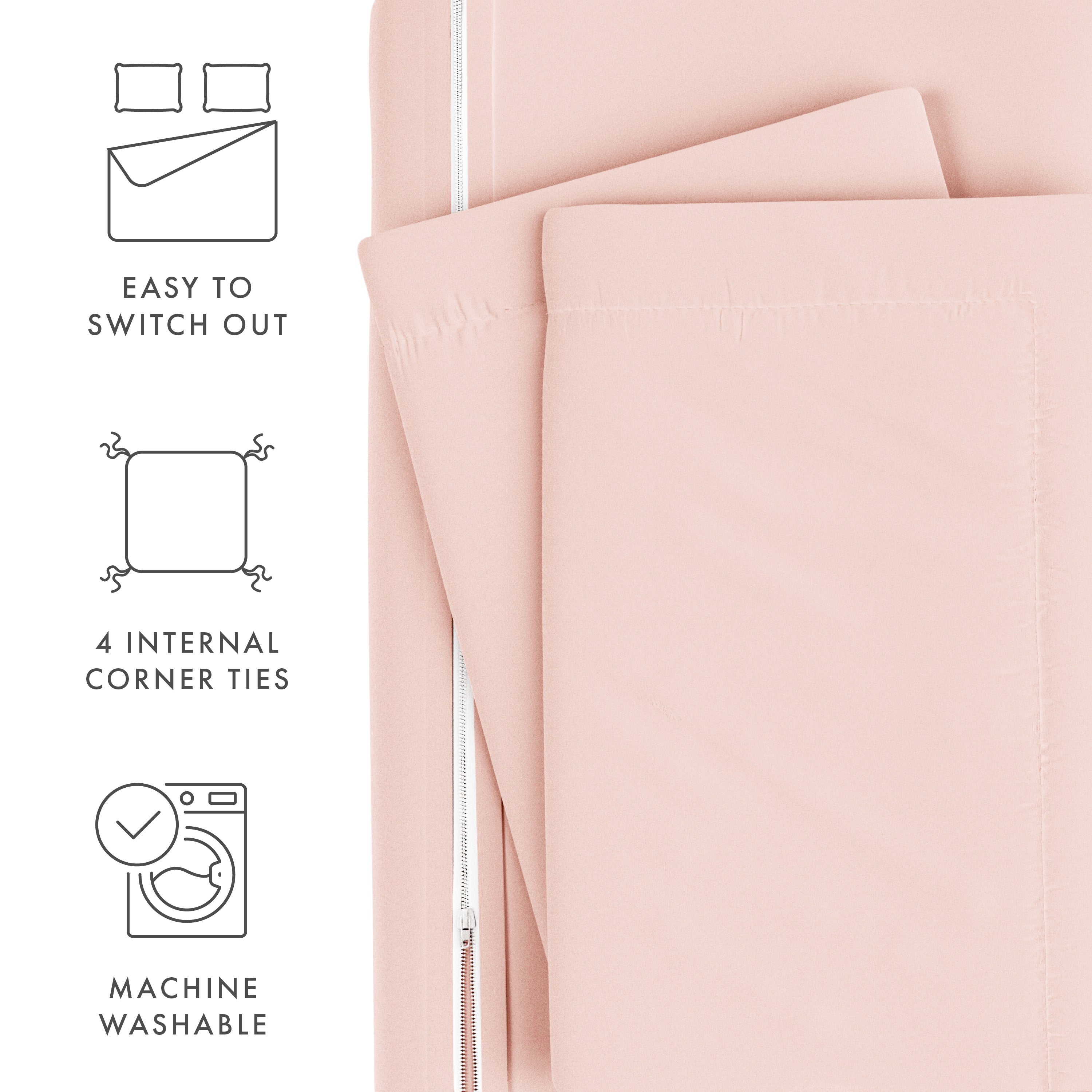 3 Piece Essential Duvet Cover Set - Soft & Breathable Bedding - Queen/King Size - Perfect for Master Bedroom, Guest Room & Dorm Decor