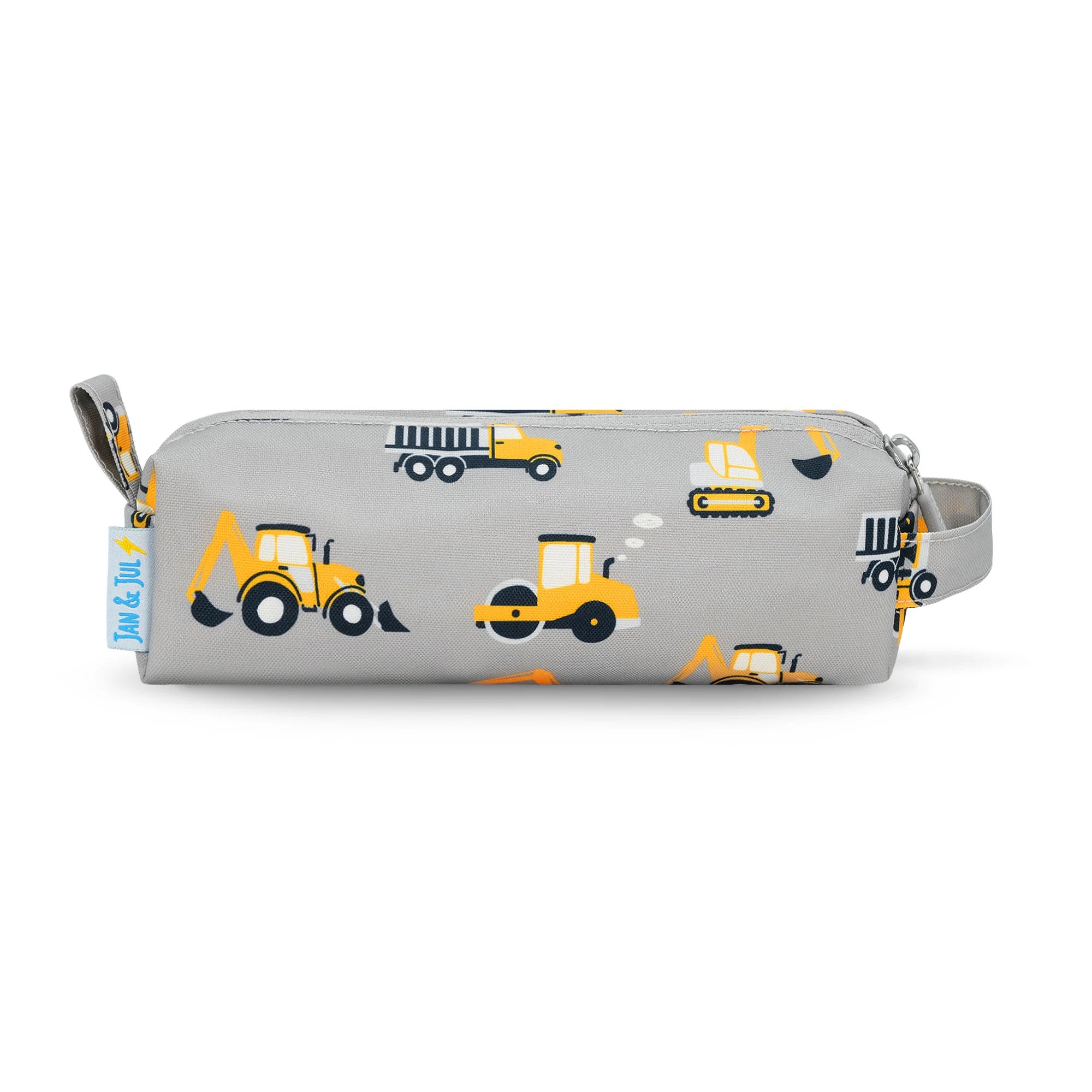 Jan & Jul Grey Construction Pencil Case for Kids - Durable School Supplies Organizer for Boys and Girls - Perfect for Classroom, Homeschool, and Travel Use