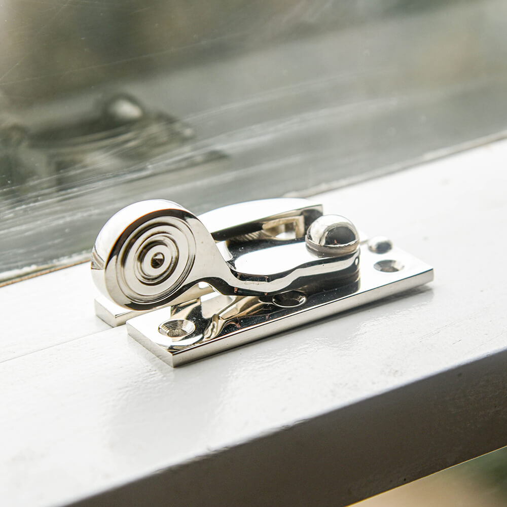 Polished Nickel Claw Sash Window Fastener - Vintage Style Window Lock for Home Security - Perfect for Traditional & Historic Houses, Bedrooms & Living Rooms