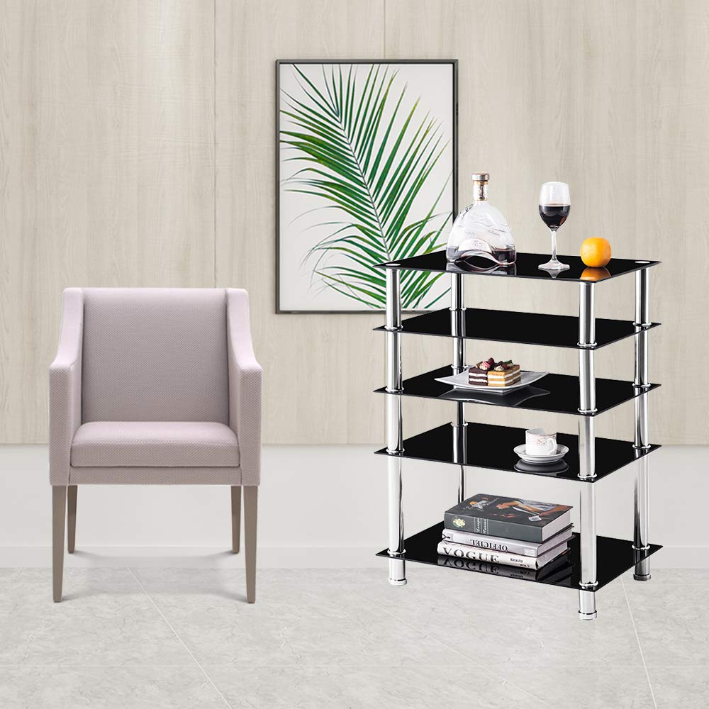 IANIYA 5-Tier TV Stand Media Console - Entertainment Center for 55-75 Inch TVs, Gaming Consoles, Soundbars & Streaming Devices | Perfect for Living Room, Bedroom & Home Theater Setup