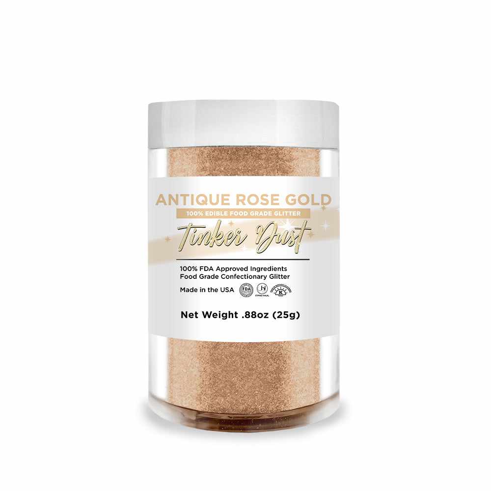 Antique Rose Gold Edible Glitter for Baking & Cake Decorating | Tinker Dust® | Perfect for Cupcakes, Cookies & DIY Crafts