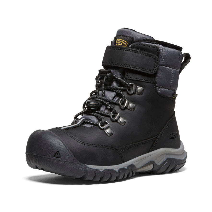 Kids' Kanibou Waterproof Winter Snow Boots - Black/Magnet - Warm & Comfortable for Outdoor Play, Snow Days & Cold Weather Adventures