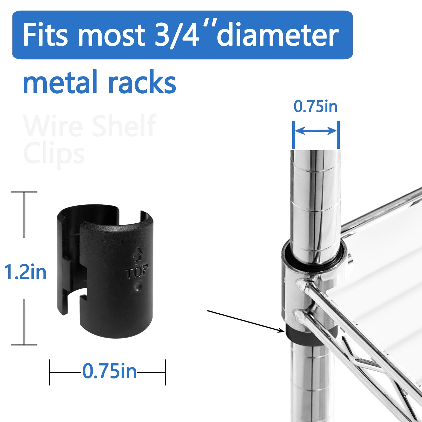 28 Pack Wire Shelf Clips - 3/4