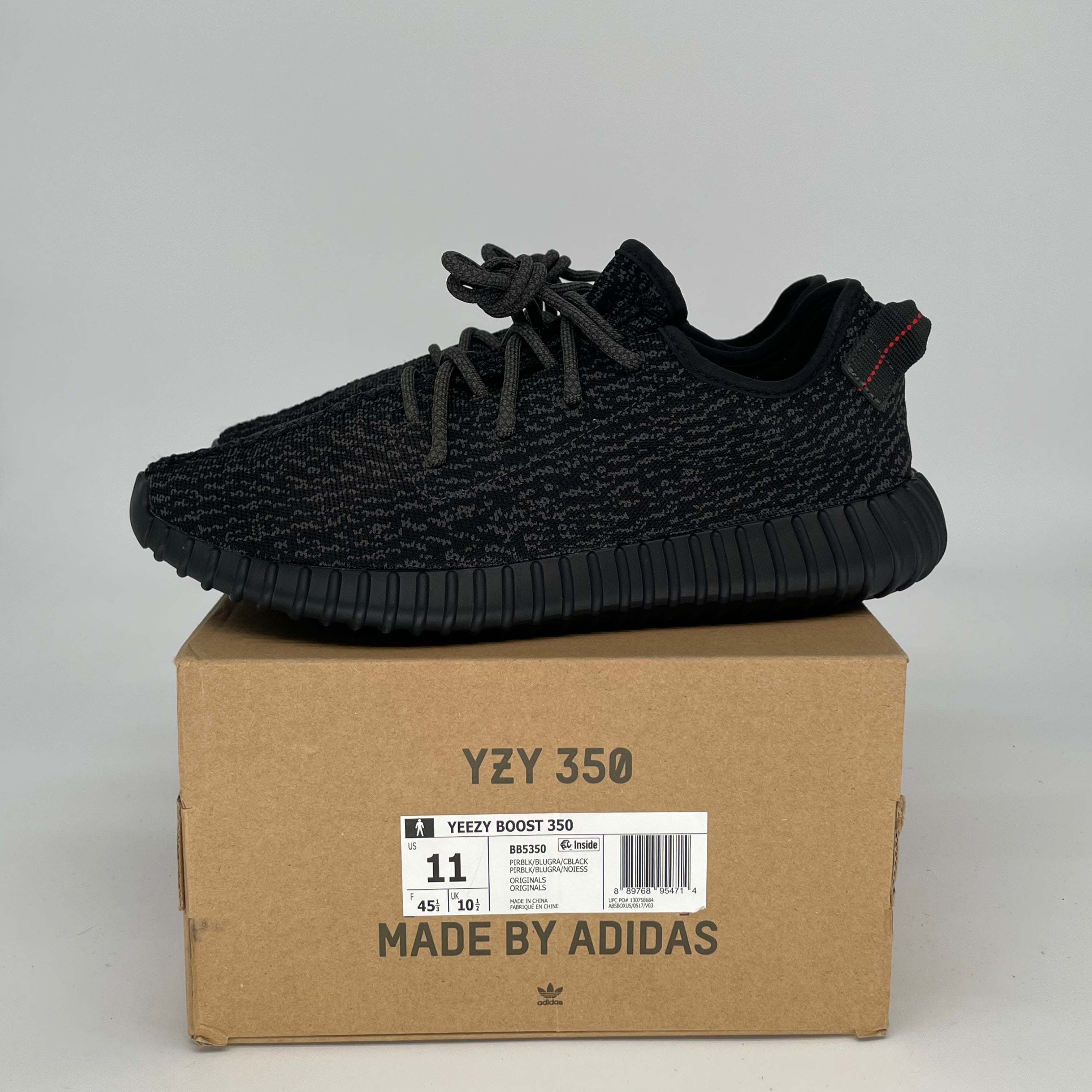Adidas Yeezy Boost 350 V2 Pirate Black Men's Running Shoes Size 11 - Comfortable Sneakers for Casual Wear, Gym & Street Fashion