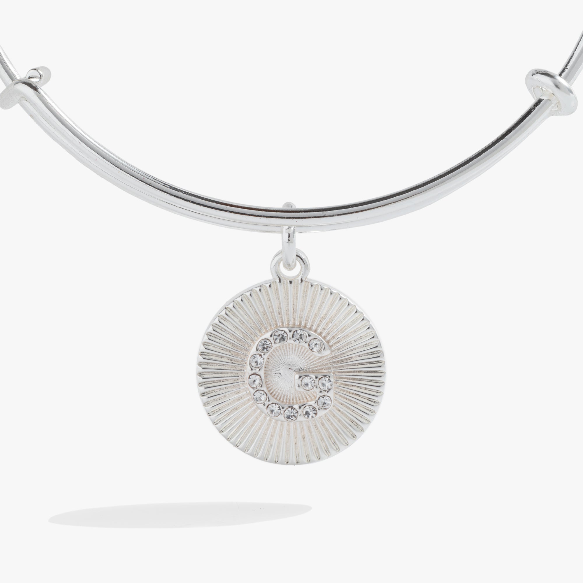 Initial G Pave Starburst Texture Bangle - Elegant Gold-Plated Bracelet for Women | Perfect for Parties, Weddings & Everyday Wear