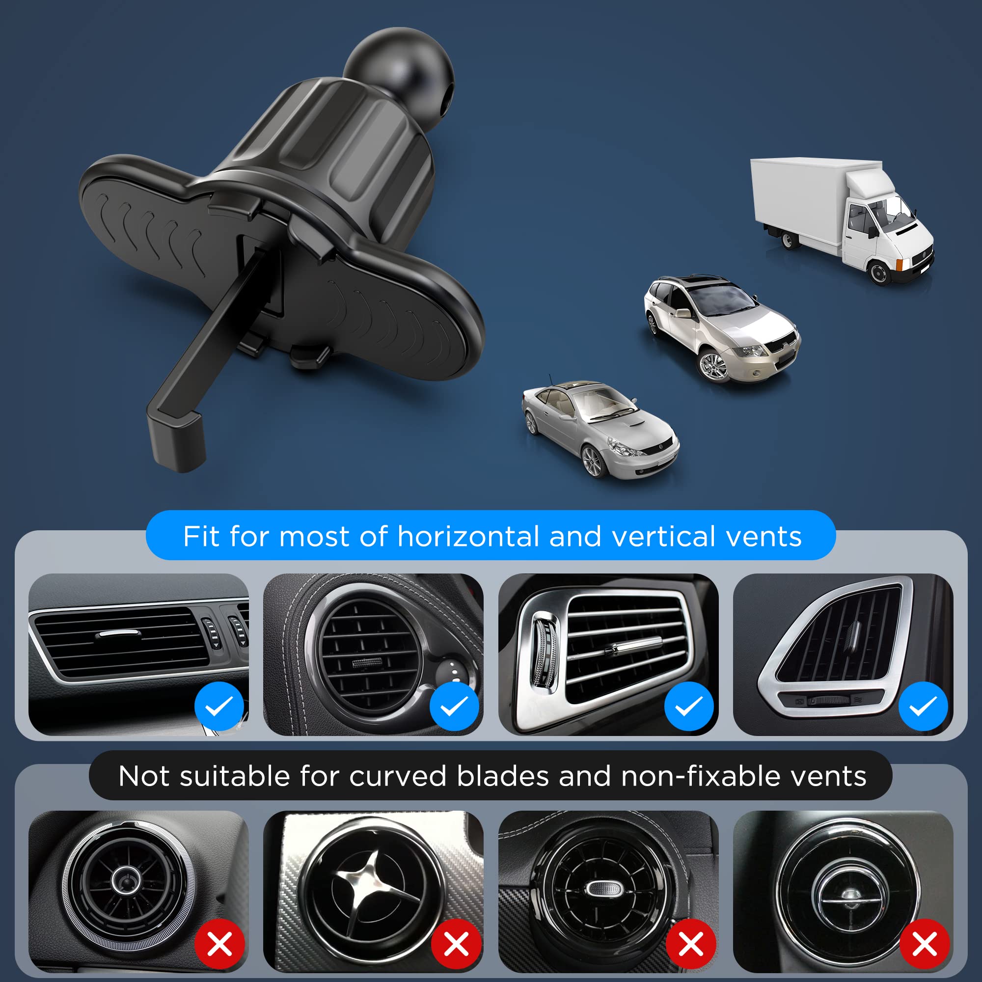 Tenpoform 15W Qi Fast Wireless Car Charger - Auto Clamping Phone Mount for iPhone, Samsung, Google, LG | Air Vent & Dashboard Holder with Fast Charging | Perfect for Commuting, Road Trips & Hands-Free Driving
