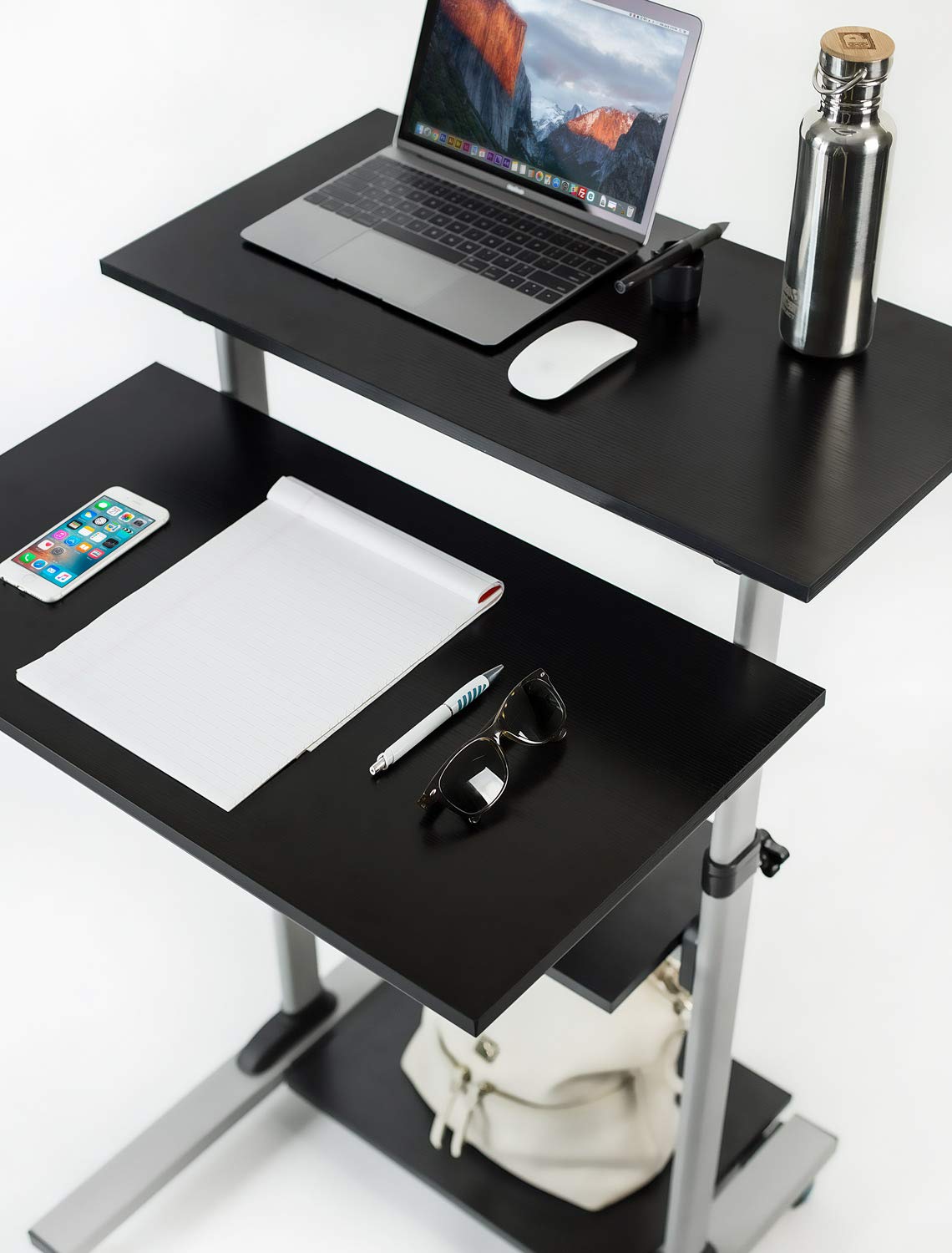 Mount-It! Adjustable Height Rolling Desk - 27.5