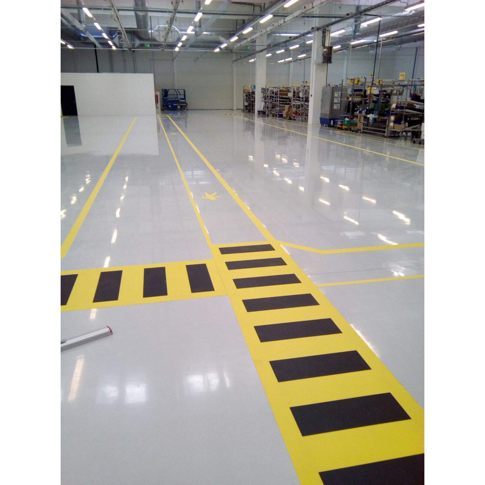 PermaStripe Heavy-Duty Floor Marking Tape - 2 Inch x 90 ft Yellow & Black Striped Industrial Tape for Warehouse, Factory, and Workshop Safety Markings