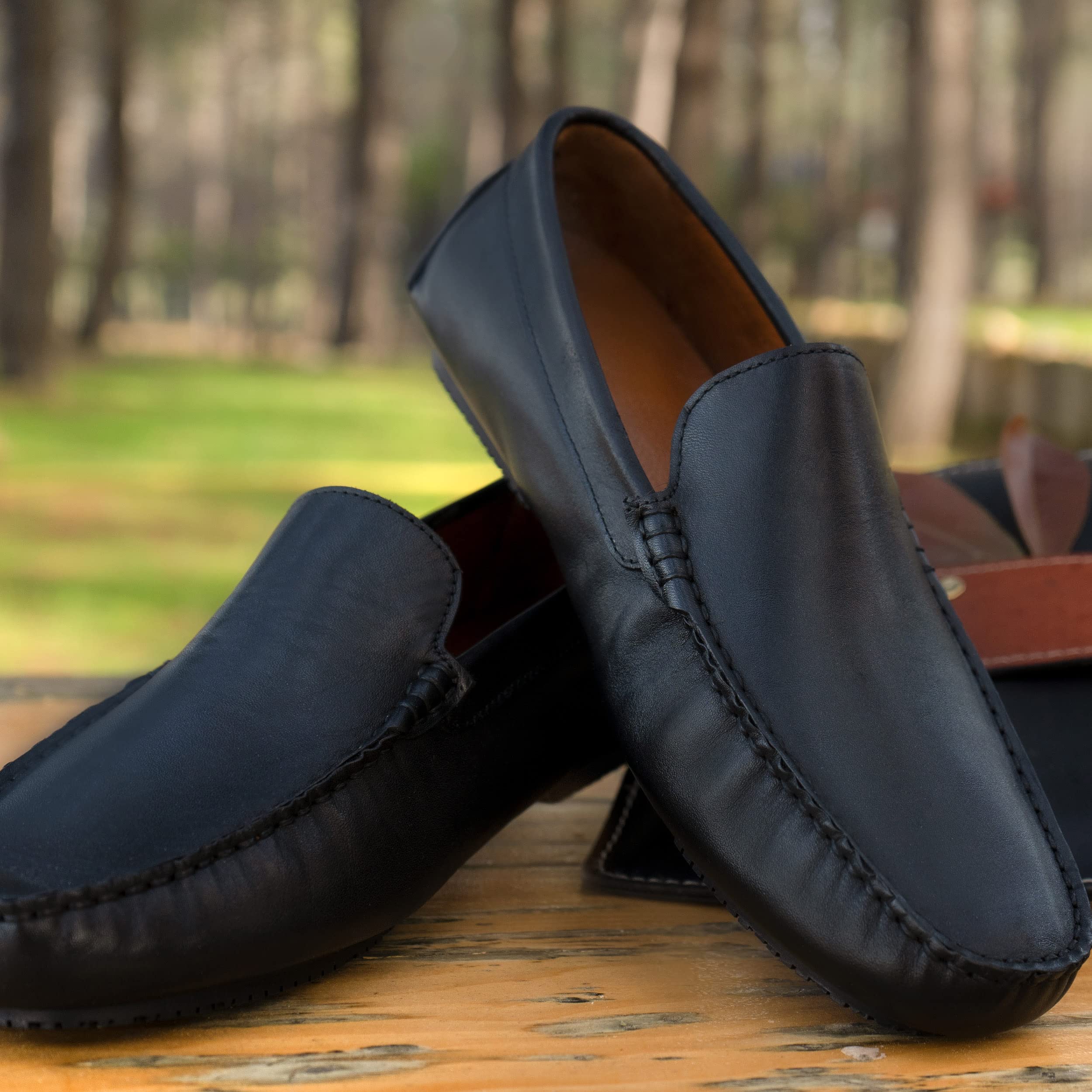 Men's Slip-On Loafers - Classic Driving Shoes & Fashion Sneakers | Lightweight Comfortable Leather Shoes with Soft Lining & Cushioned Insole | Perfect Gifts for Dad | Ideal for Casual Wear, Office & Travel
