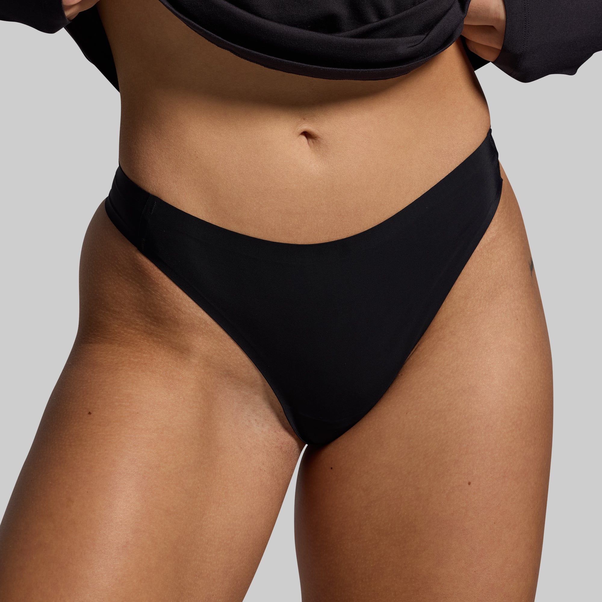 BP Seamless Thong for Women - Ultra Soft No Show Underwear - Comfortable Invisible Panties for Everyday Wear - Perfect Under Tight Dresses & Yoga Pants (Black)