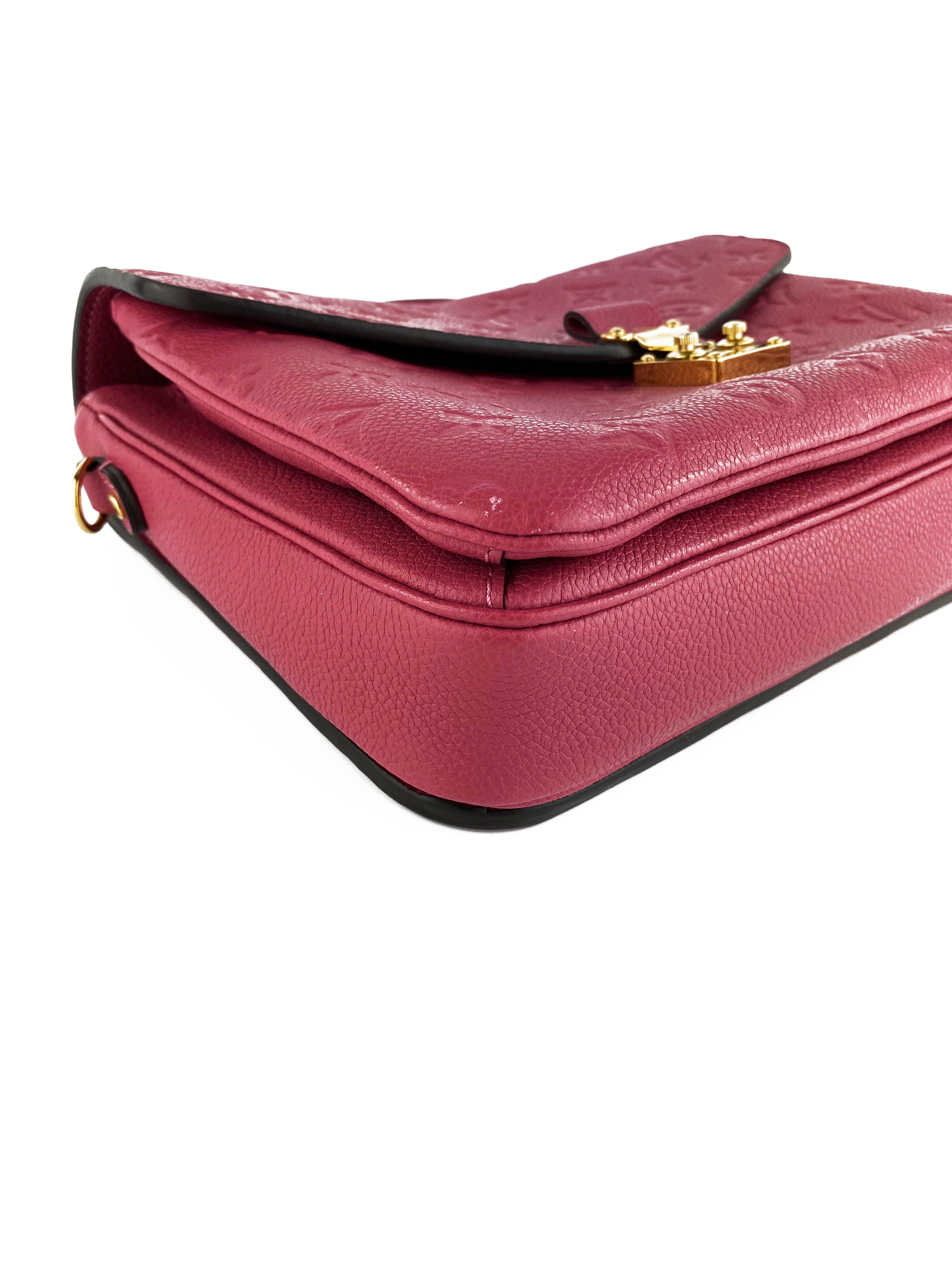 Louis Vuitton Pochette Metis Empreinte Leather Crossbody Bag in Rose Bruyere - Luxury Designer Handbag for Women, Perfect for Work, Travel & Everyday Use