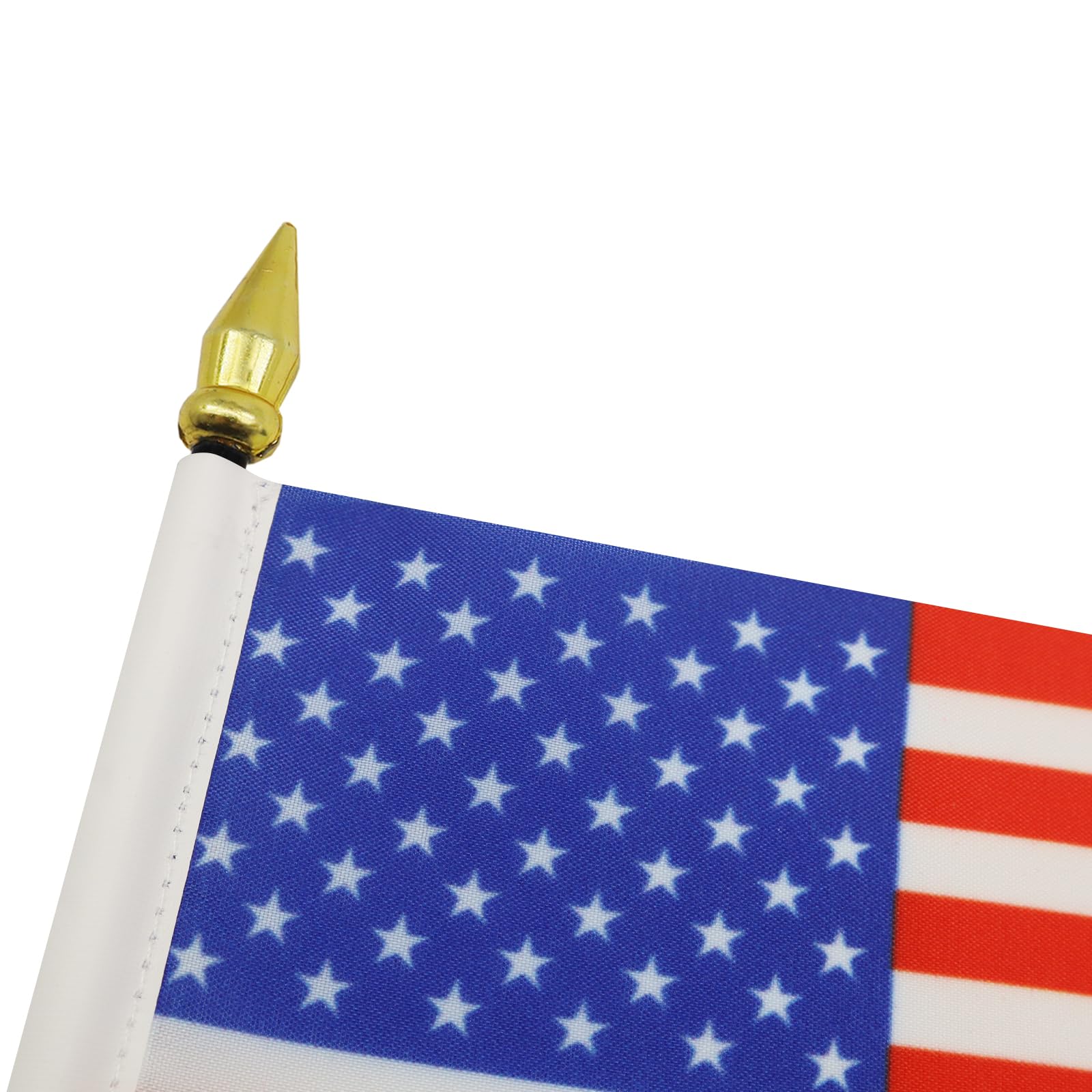 AZ FLAG - United States Mini Desk Flag 4'' x 6'' (15 x 10 cm) - 100% Polyester American Office Banner with 10'' Golden Spear Pole - Perfect for Office Decor, Home Display, and Patriotic Events
