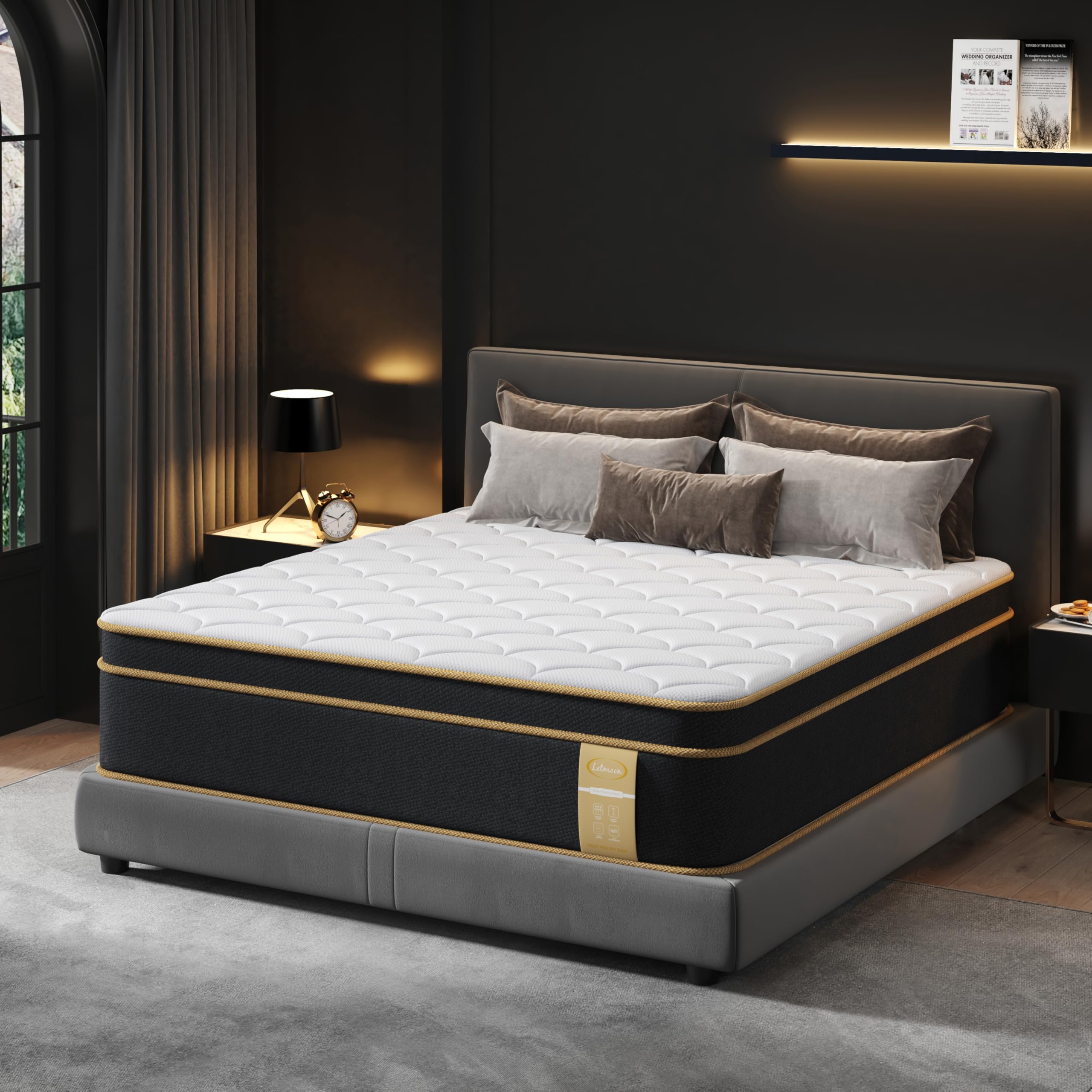 10 Inch Full Size Gel Memory Foam Hybrid Mattress in a Box - Medium Plush with Pocket Springs for Pressure & Pain Relief - CertiPUR-US Certified - Perfect for Bedrooms, Guest Rooms & Dorm Rooms