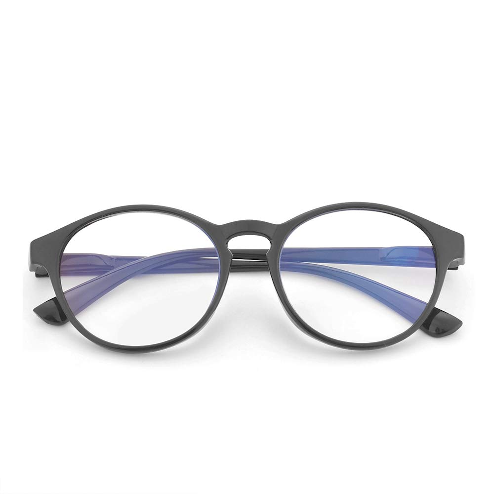 Blue Light Blocking Reading Glasses - Retro Round Frame Magnifying Eyewear for Men & Women (+4.00 Strength) - Perfect for Computer Work, Reading & Screen Time