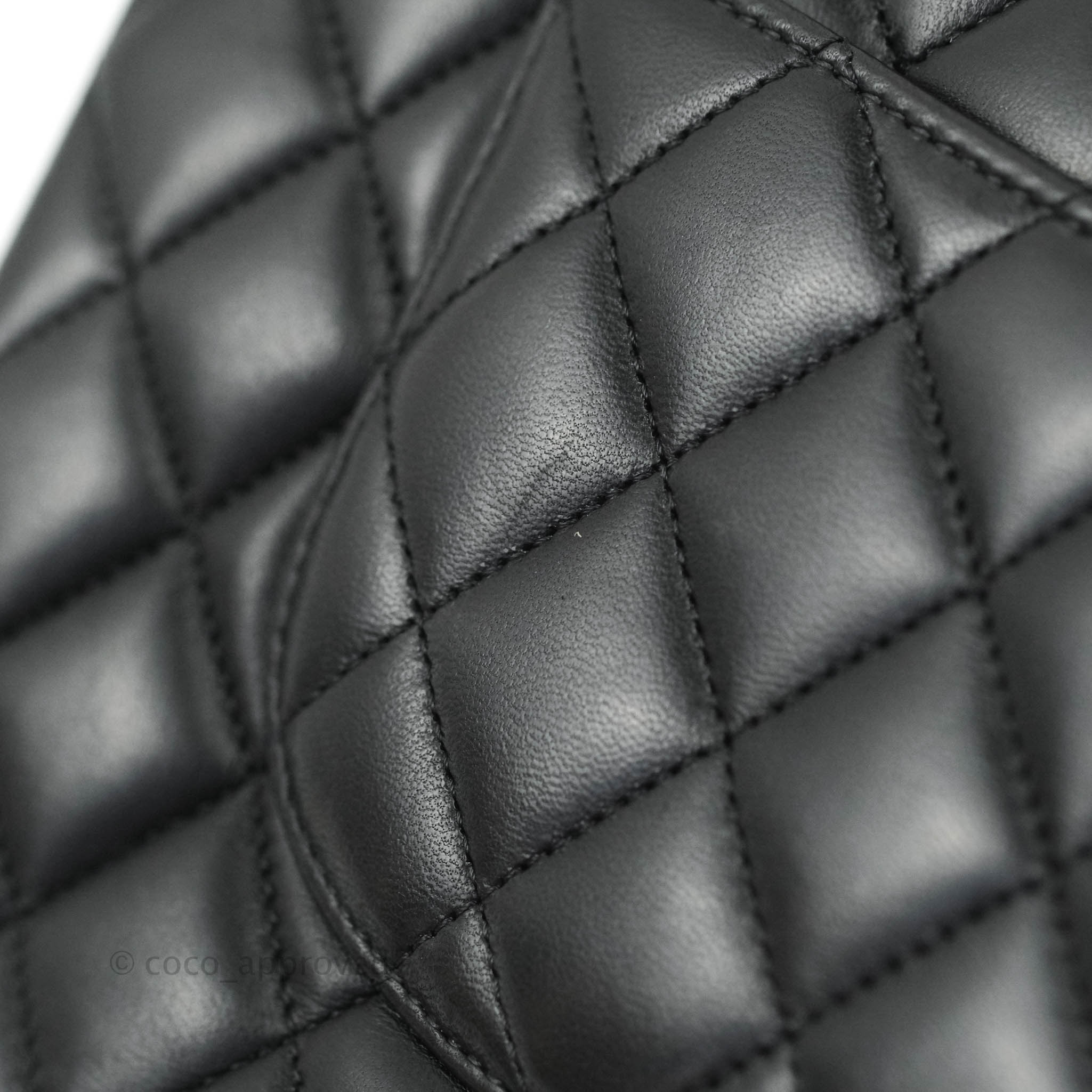 Chanel Classic Flap Bag M/L Size - Black Lambskin Leather with Gold Hardware | Luxury Handbag for Women, Perfect for Evening Events & Daily Use