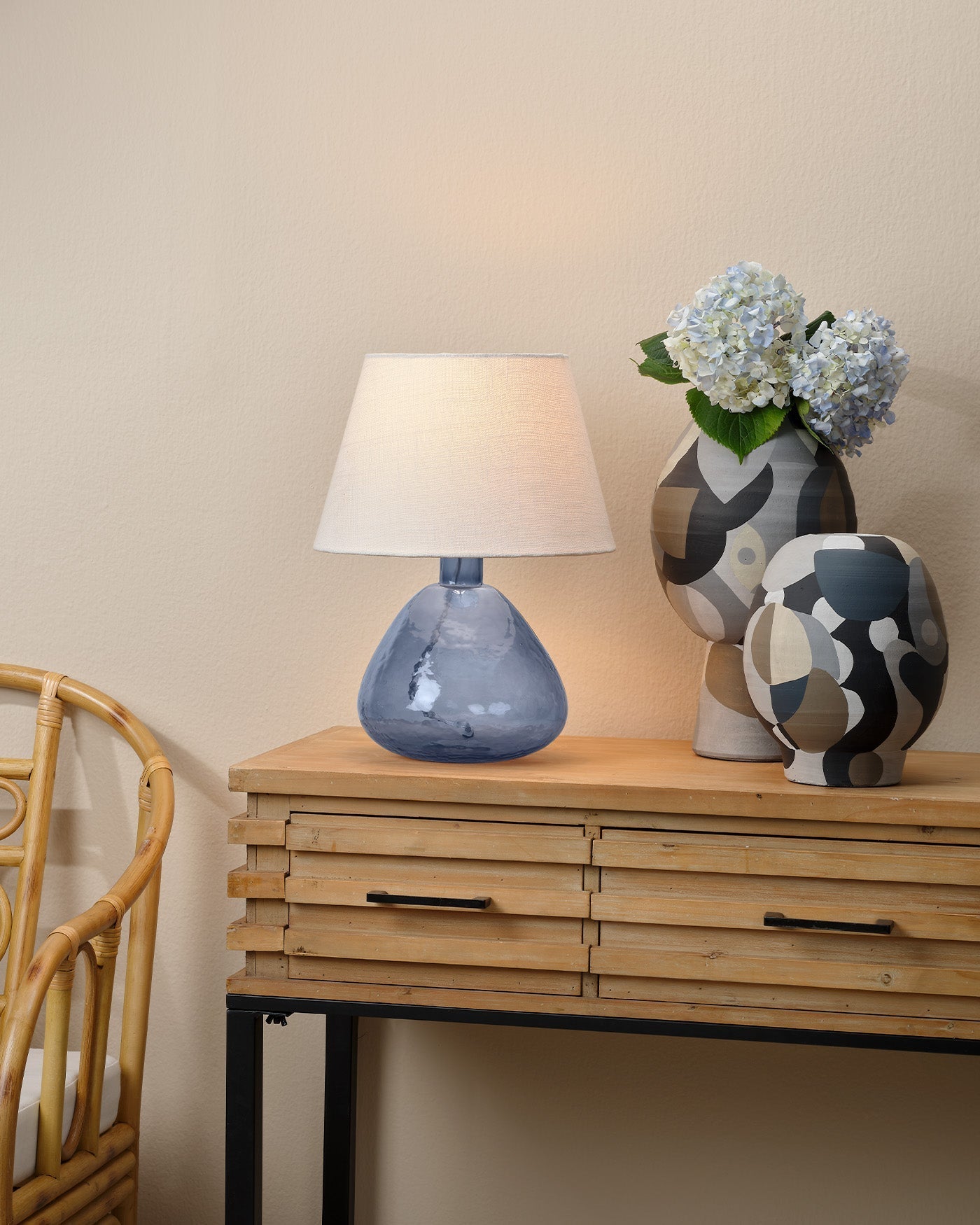 Stylish Demi Table Lamp in Blue - Perfect for Bedroom, Living Room & Office Decor