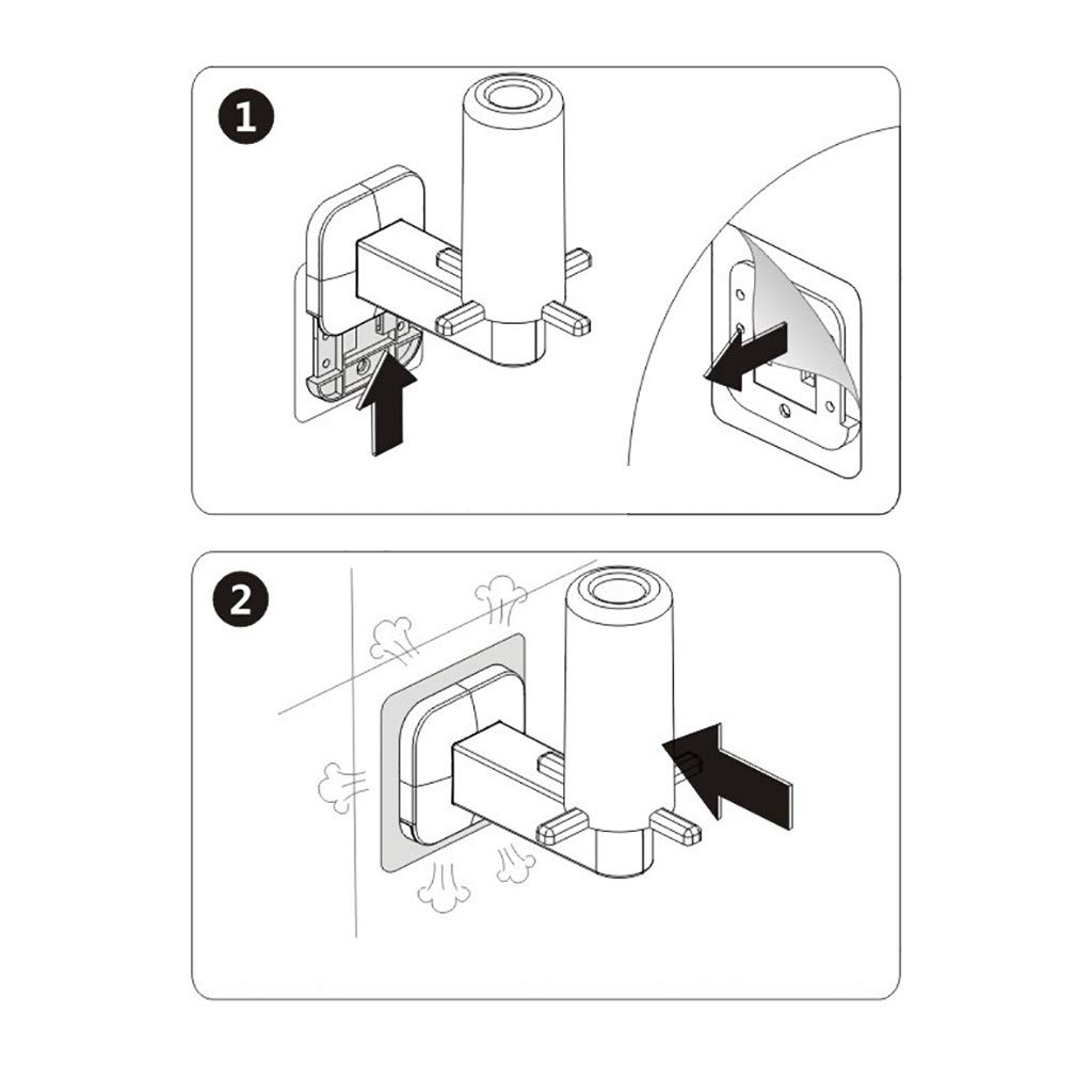 Gallity No Drill Self Adhesive Toilet Paper Holder - Wall Mounted Bathroom Tissue Roll Dispenser Storage Rack - White Space Saving Bath Organizer for Small Bathrooms, RVs & Apartments