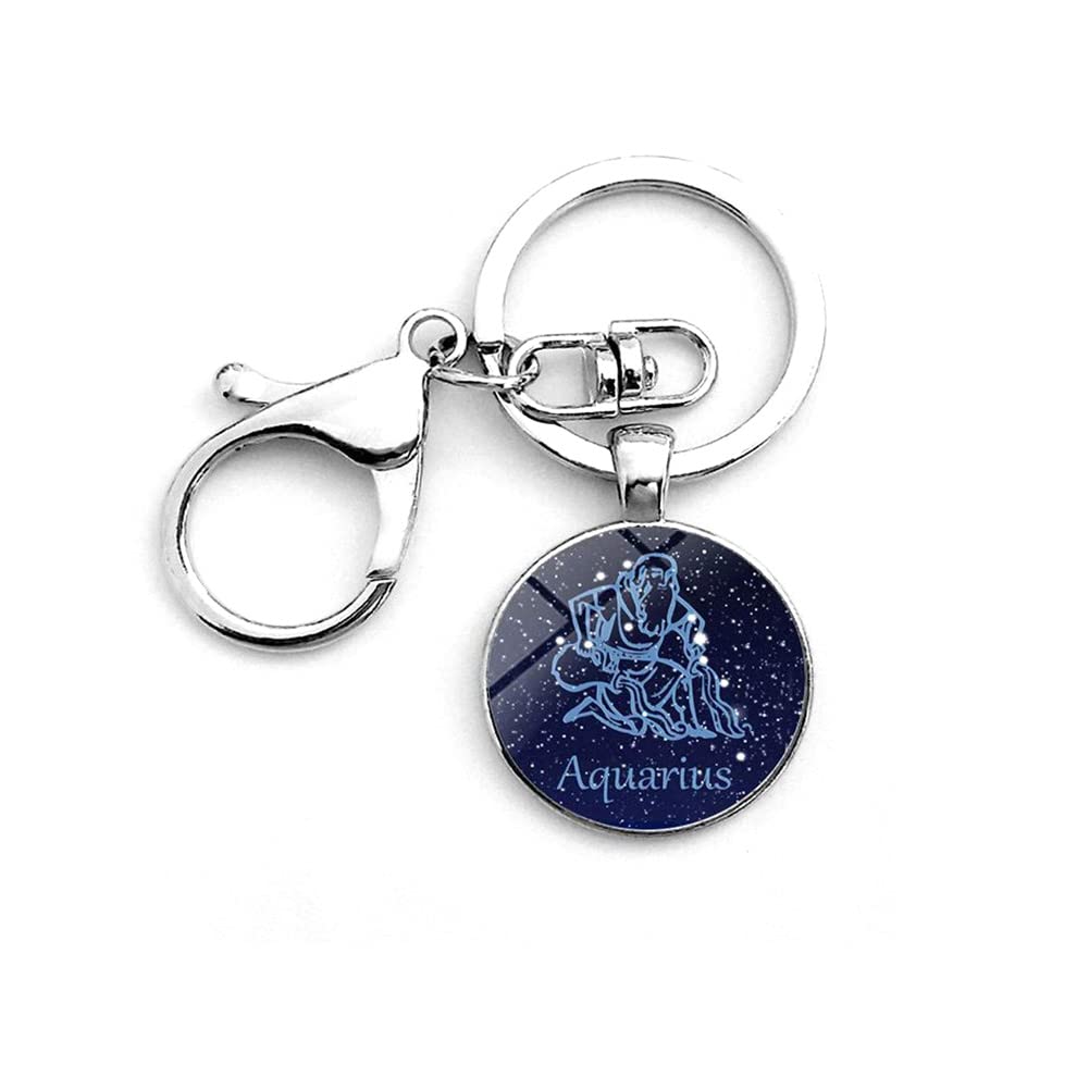 Aquarius Zodiac Keychain for Women - Elegant Constellation Key Ring Jewelry - Perfect Birthday, Christmas, Valentine's Day Gift for Her - Best Friend, Sister, Aunt & Niece Present - Ideal for Daily Use, Keychain Accessory & Gift Giving Occasions
