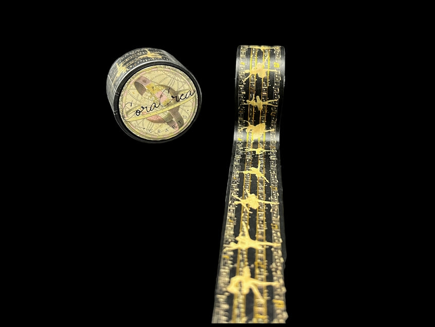 Elegant Ballet Foil Washi Tape for Scrapbooking, Journaling & DIY Crafts - Perfect for Gift Wrapping, Bullet Journals & Home Decor