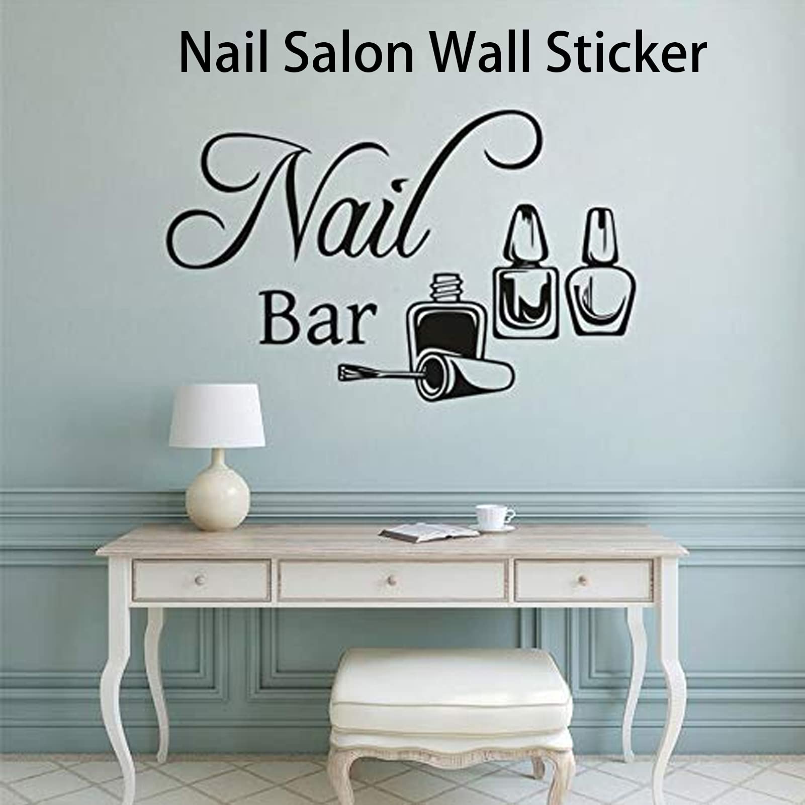 Nail Salon Wall Stickers - Self-Adhesive Nail Art Polish Decals for Walls & Windows - Perfect for Salon Decor, Home Beauty Room & DIY Nail Studio