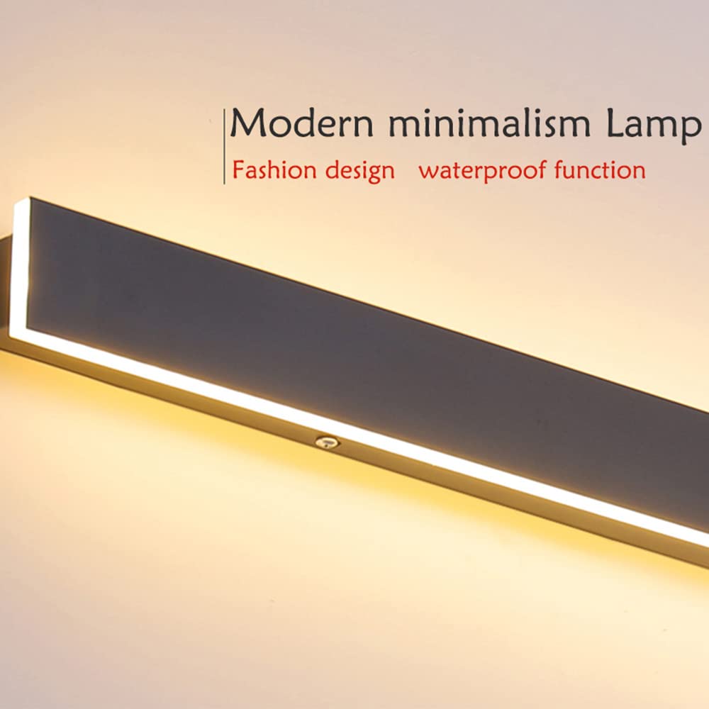 Modern LED Waterproof IP65 Outdoor Wall Light Fixture - Black Long Wall Lamp for Garden, Porch, Bedroom & Backlighting | 110V 220V | Durable Sconce Lantern for Exterior & Interior Use