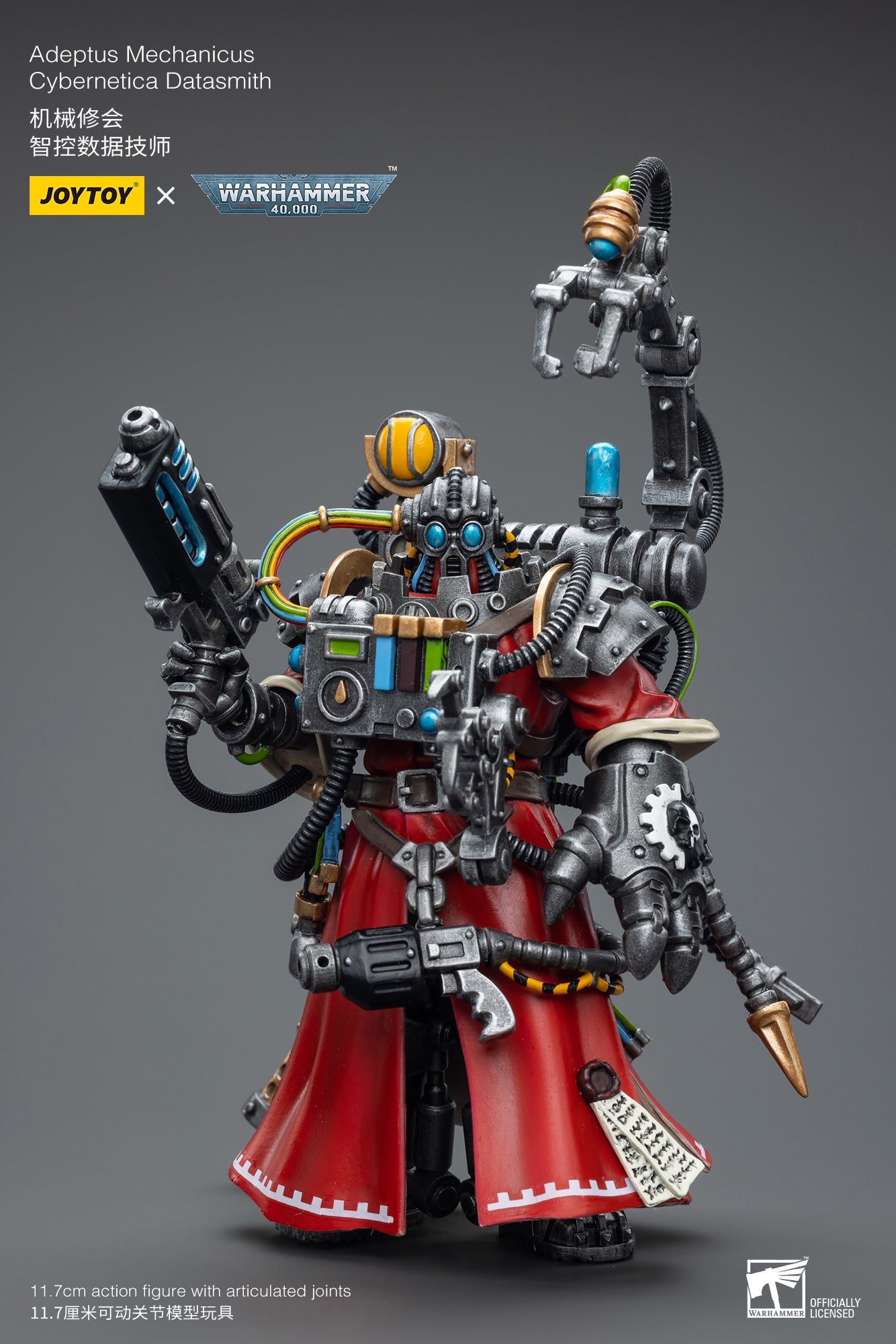 1/18 JOYTOY Warhammer 40K Adeptus Mechanicus Cybernetica Datasmith Action Figure - Highly Detailed Collectible Miniature for Tabletop Gaming & Display